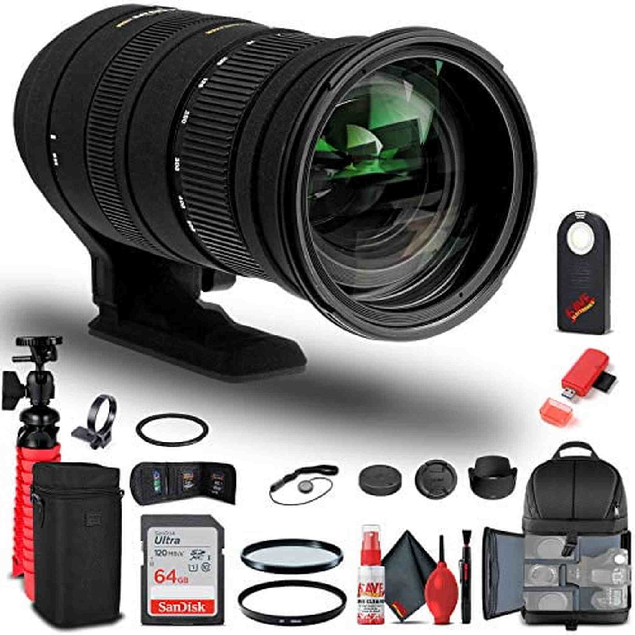 Sigma 50-500mm f/4.5-6.3 APO DG OS HSM Lens for Nikon 738306 Bundle Sigma