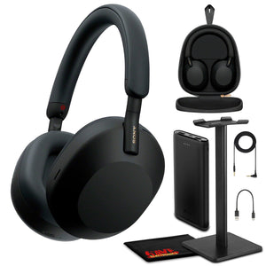 Sony WH-1000XM5 Noise-Canceling Wireless Over-Ear Headphones Black Bundle Sony