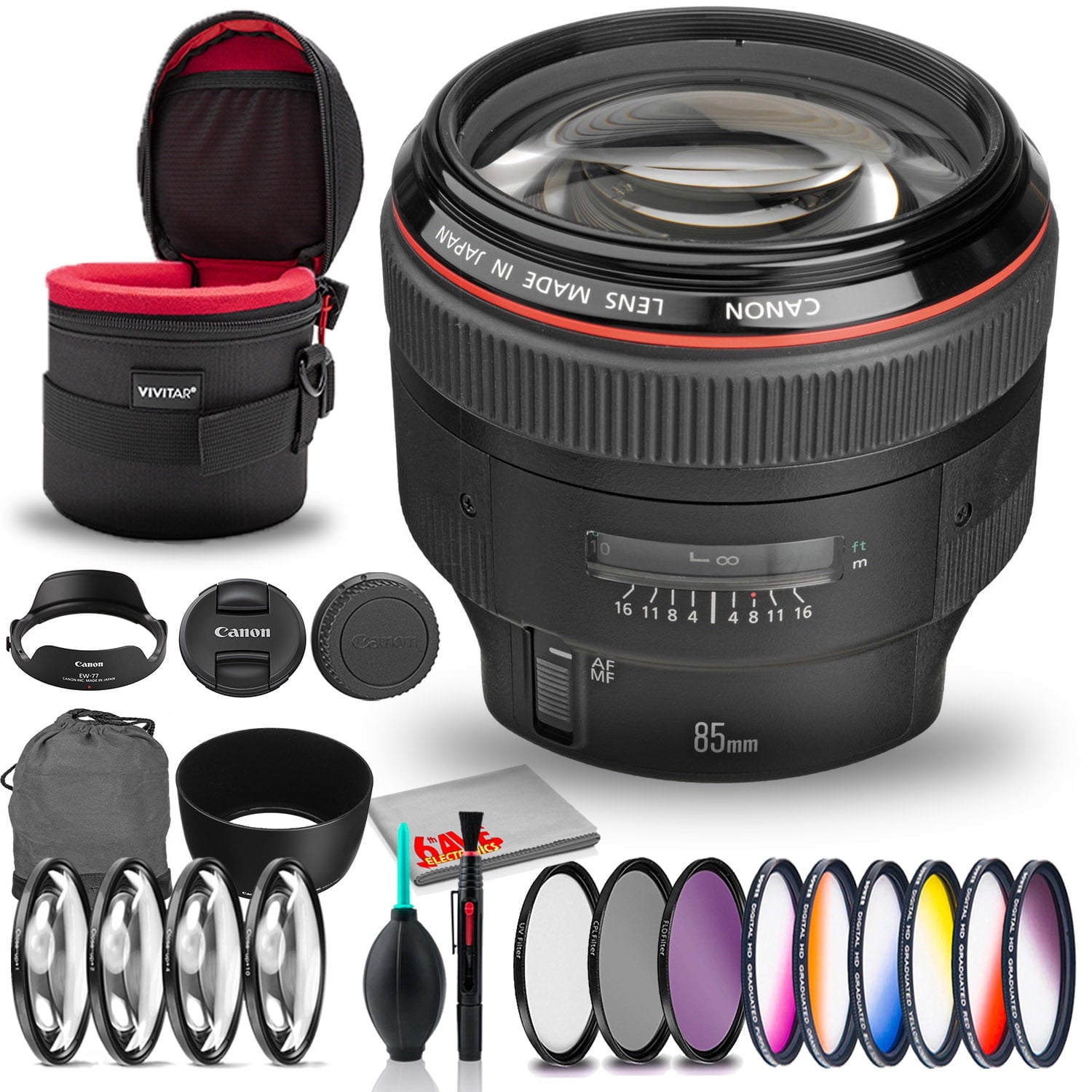 Canon EF 85mm f/1.2 L II AF USM Lens Bundle