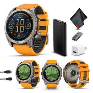 fenix 8 51mm AMOLED Sapphire Titanium with Spark Orange/Graphite Silicone Band Garmin