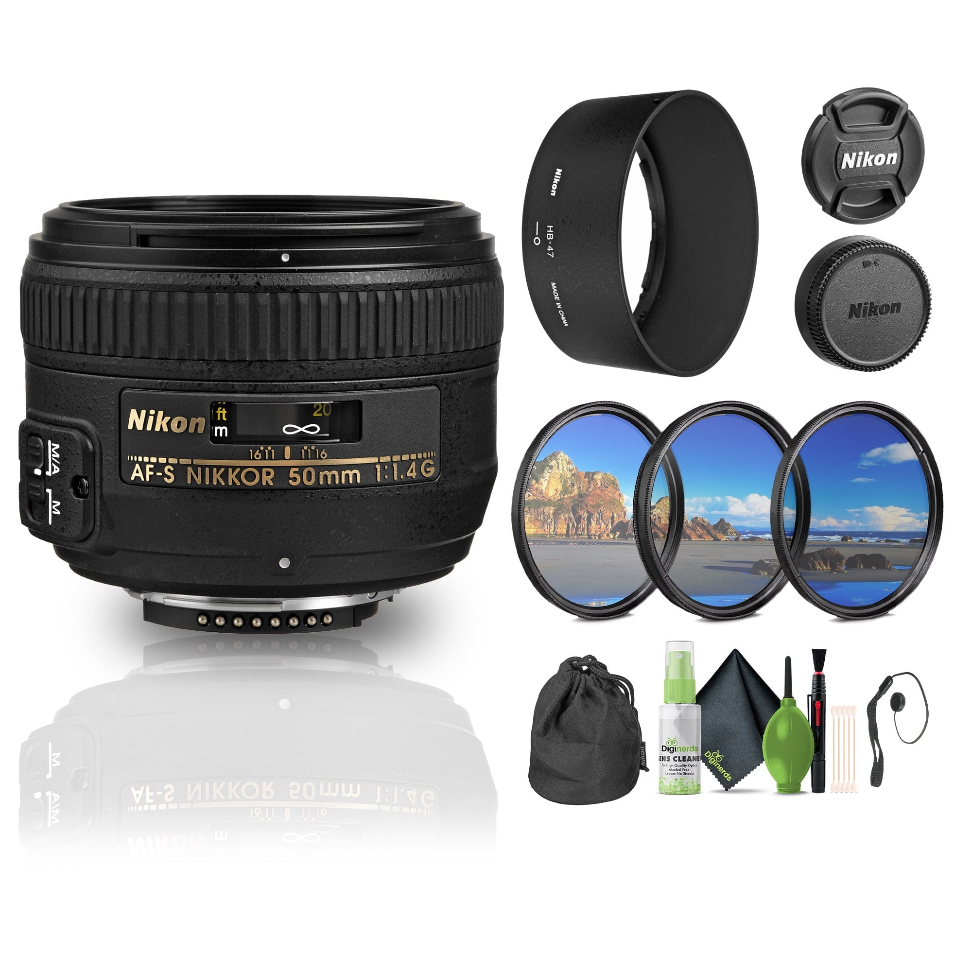 Nikon AF-S NIKKOR 50mm f/1.4G Auto Focus Lens 2180 Bundle