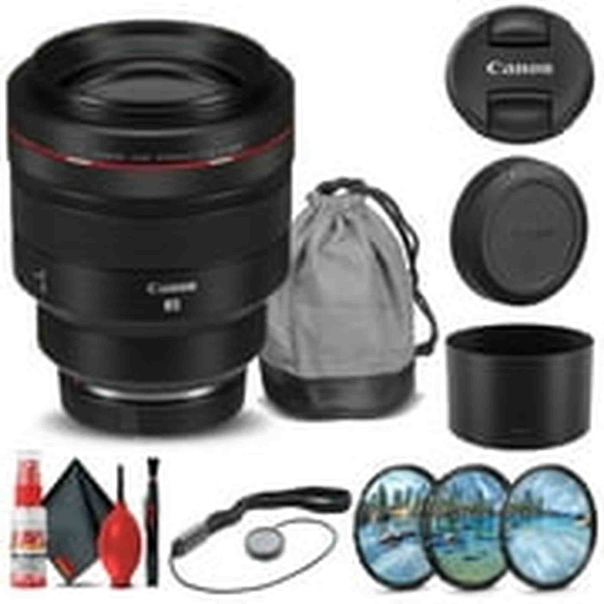 Canon RF 85mm f/1.2L USM Lens 3447C002 + Filter Kit + Cap Keeper Base Bundle