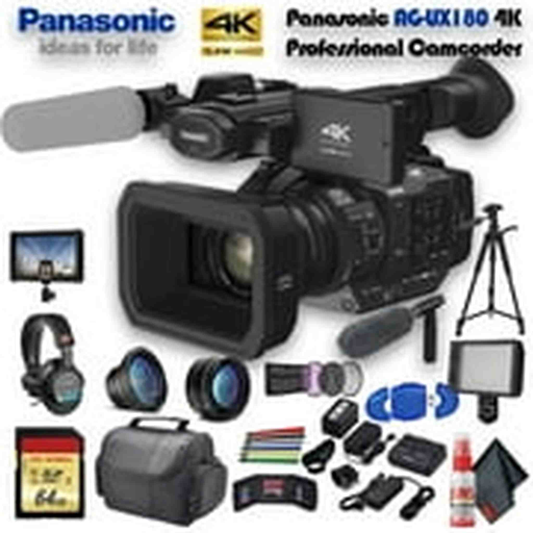 Panasonic AG-UX180 4K Professional Camcorder AG-UX180PJ8 With Advanced Plus Bundle