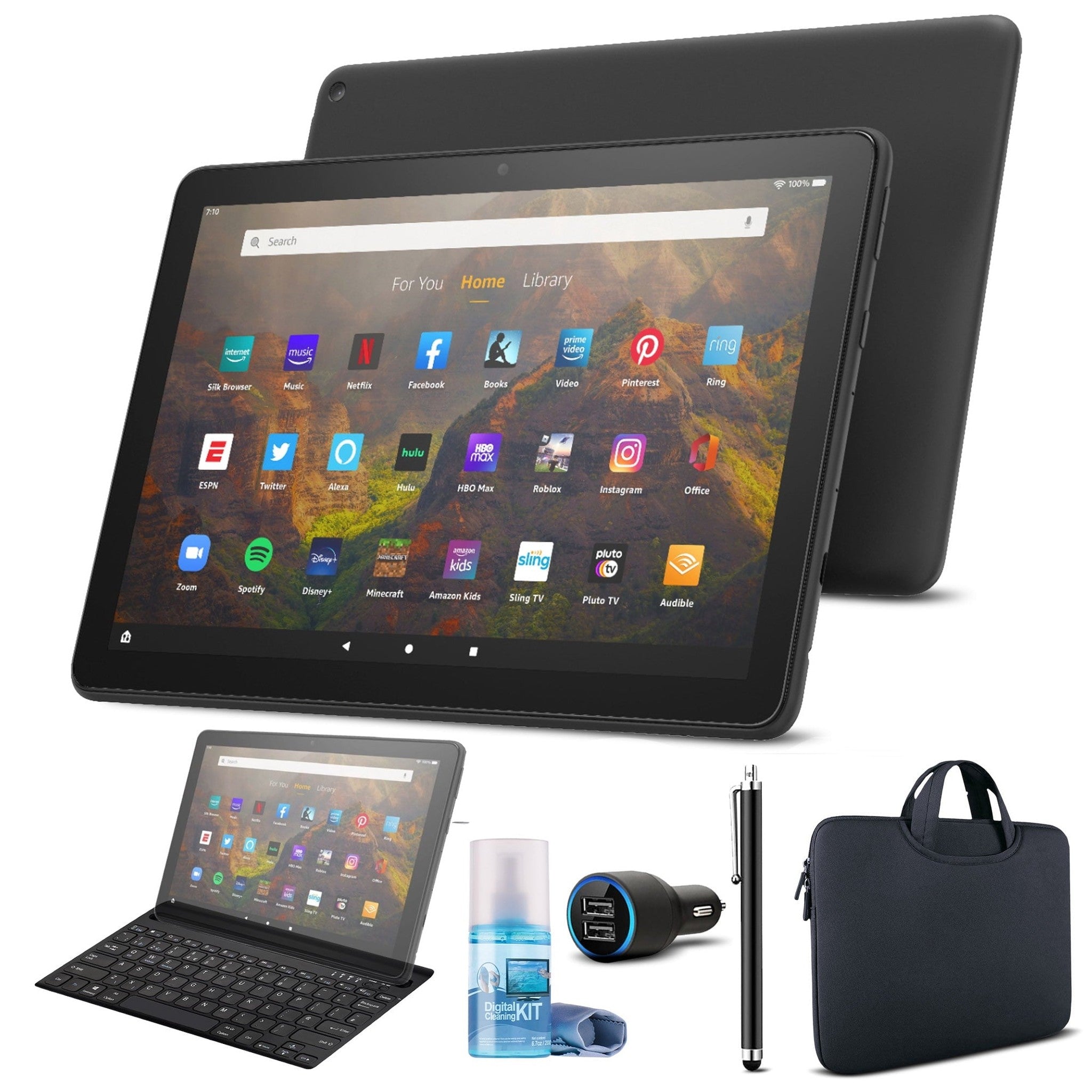 Amazon Fire HD 10 32GB 10.1" Tablet 2021 - Black with Sleeve & Keyboard Amazon
