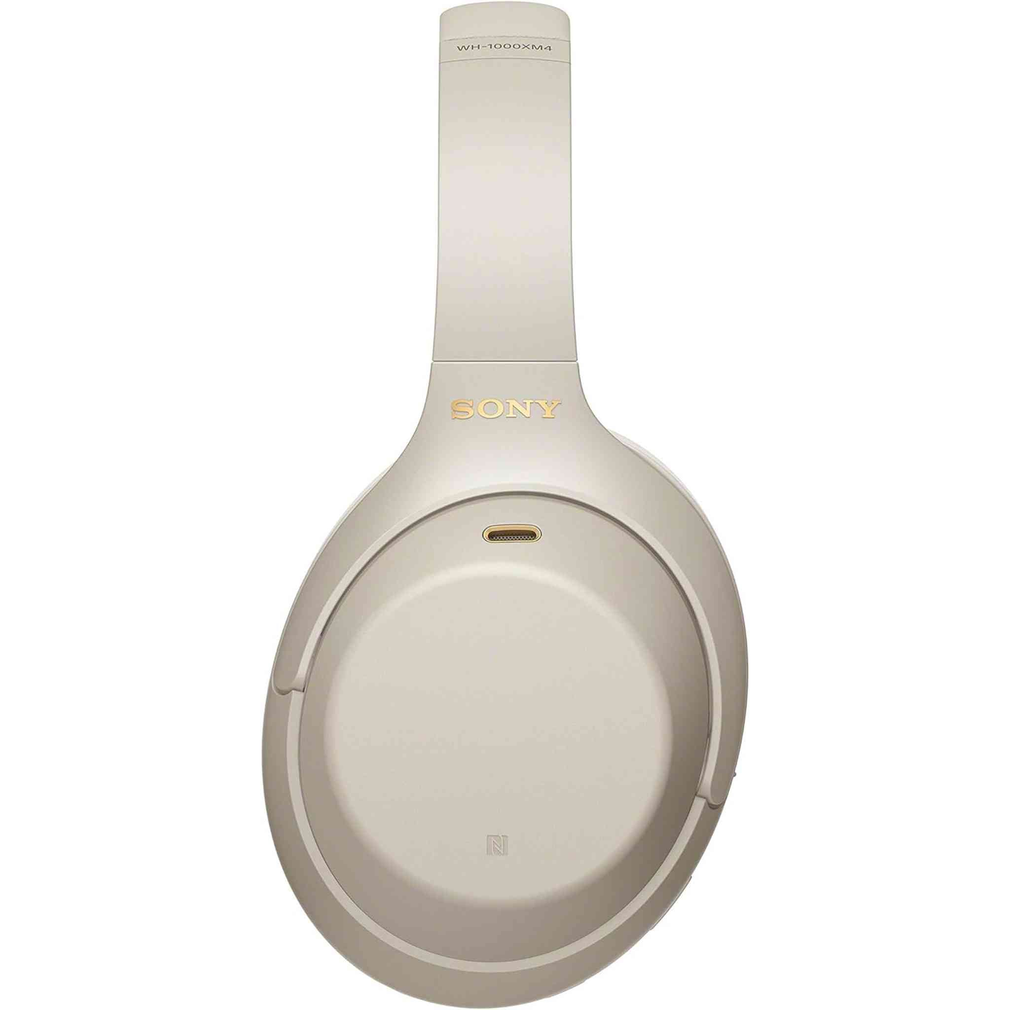 Sony WH-1000XM4 Wireless Industry Leading Noise Canceling Overhead Headphones with Mic for Phone-Call and Alexa Voice Control, Silver Sony