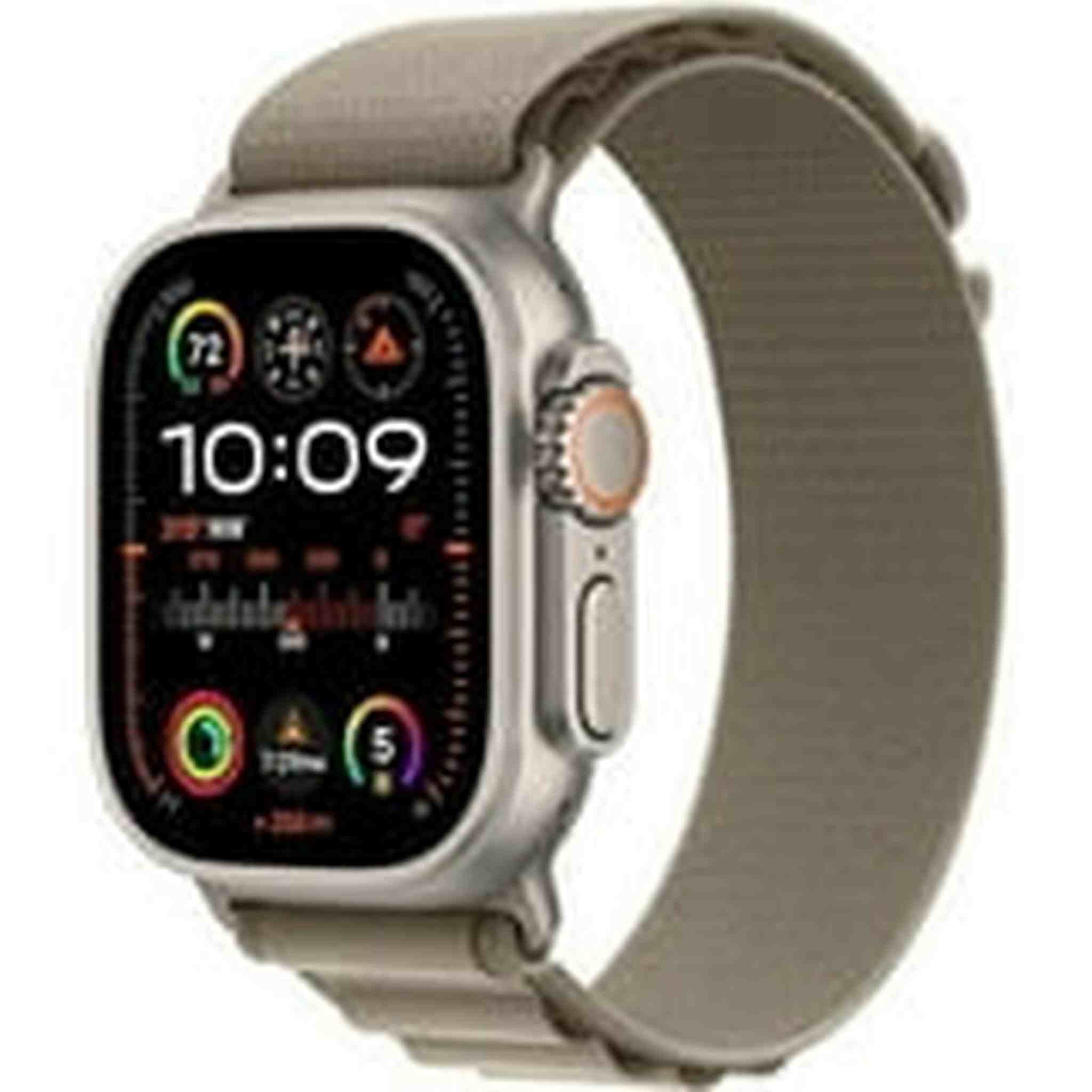 Apple Watch Ultra 2 GPS + Cellular 49mm Smartwatch with Rugged Titanium Case & Olive Alpine Loop Small. Fitness Tracker, Precision GPS, Action Button, Extra-Long Battery Life, Carbon Neutral Apple