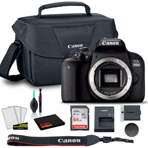 Canon EOS 800D DSLR Camera Body Only 1894C001AA + Canon EOS Bag + Sandisk Ultra 64GB Card + Clean and Care Set International Model - Used Canon