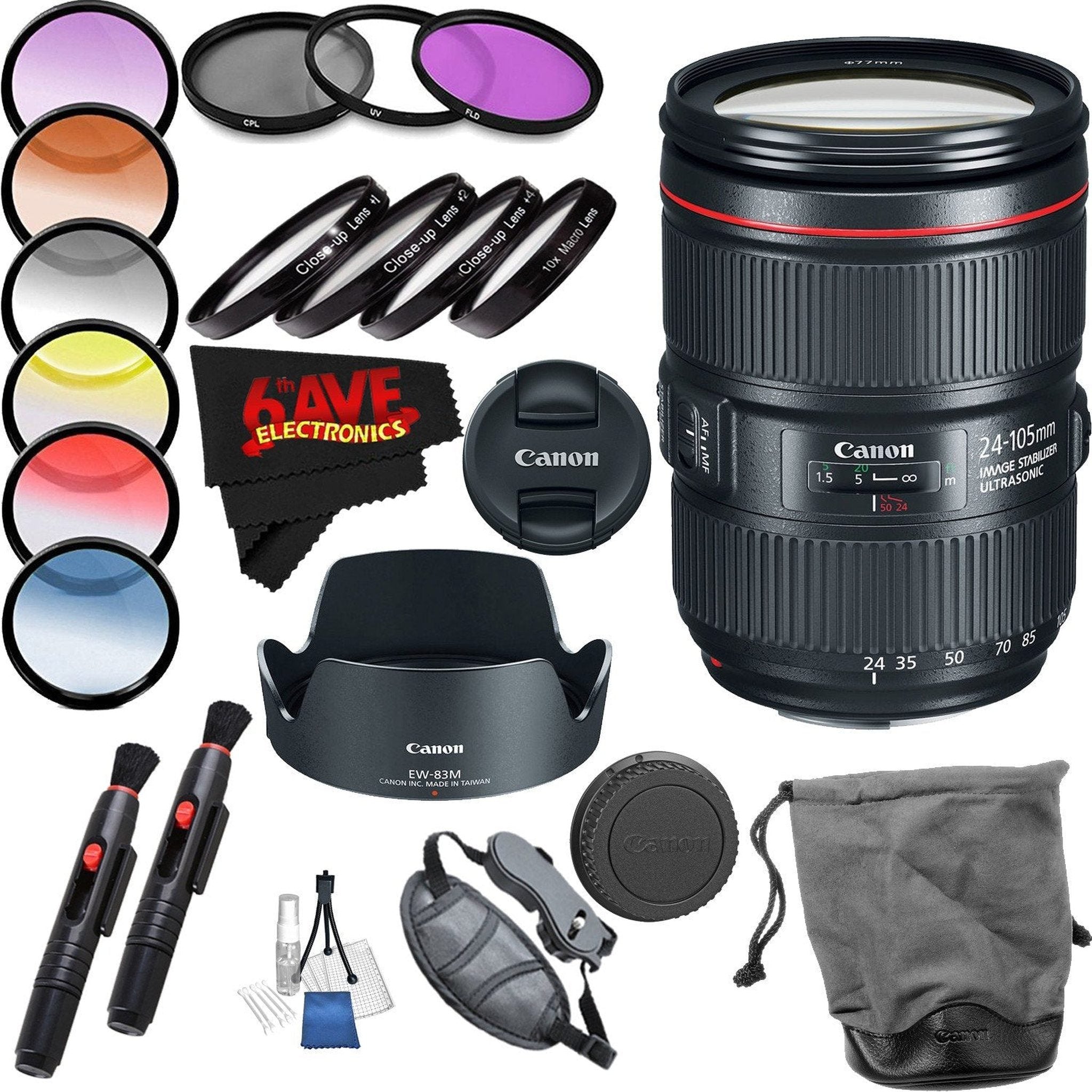 Canon EF 24-105mm f/4L is II USM Lens International Version Professional Accessory Combo Canon