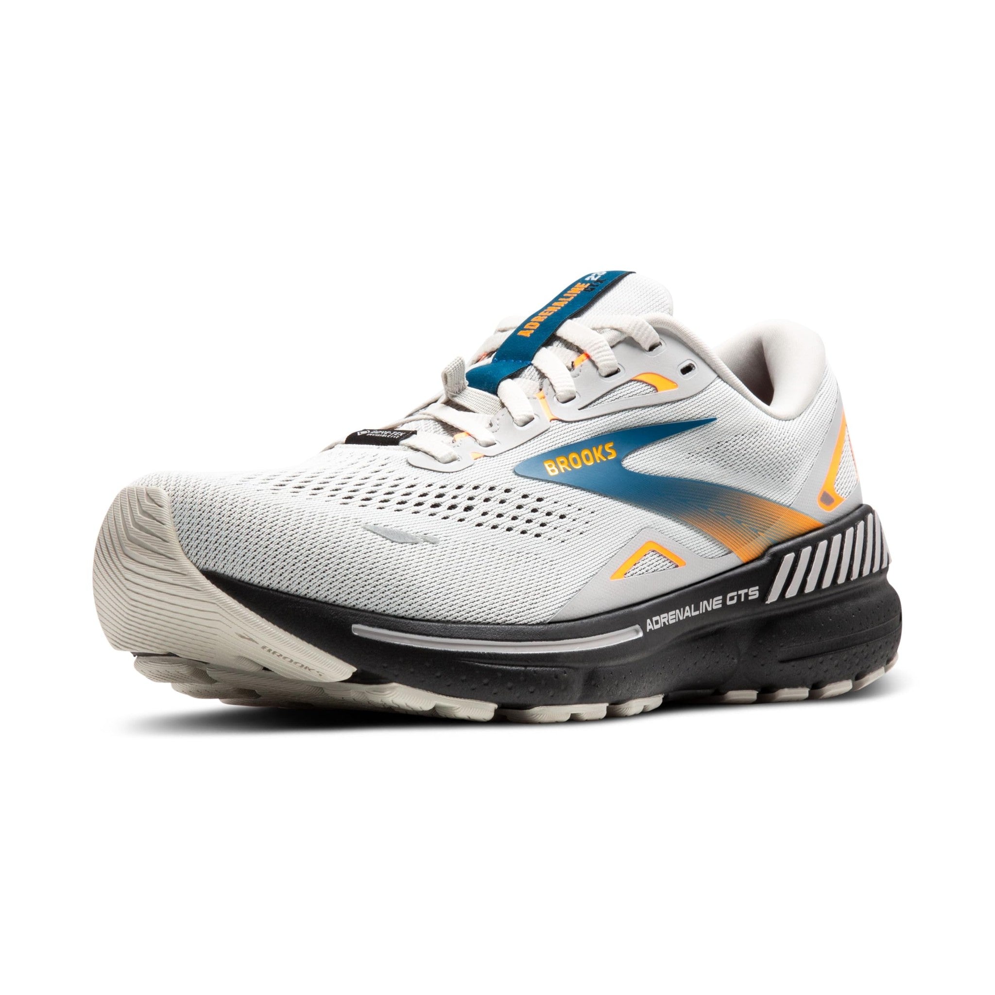 Brooks Men’s Adrenaline GTS 23 GTX Waterproof Supportive Running Shoe - Oyster Mushroom/Orange/Blue - 8 Medium