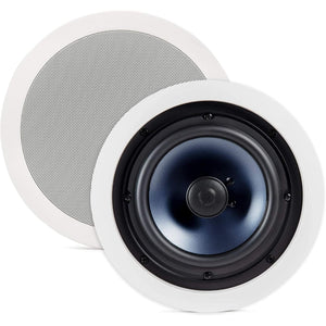 Polk Audio RC60i 2-Way Premium in-Ceiling 6.5" Round Speakers, Set of 2 Perfect for Damp and Humid Indoor/Outdoor Placement - Bath, Kitchen, Covered Porches White, Paintable Grille Polk Audio