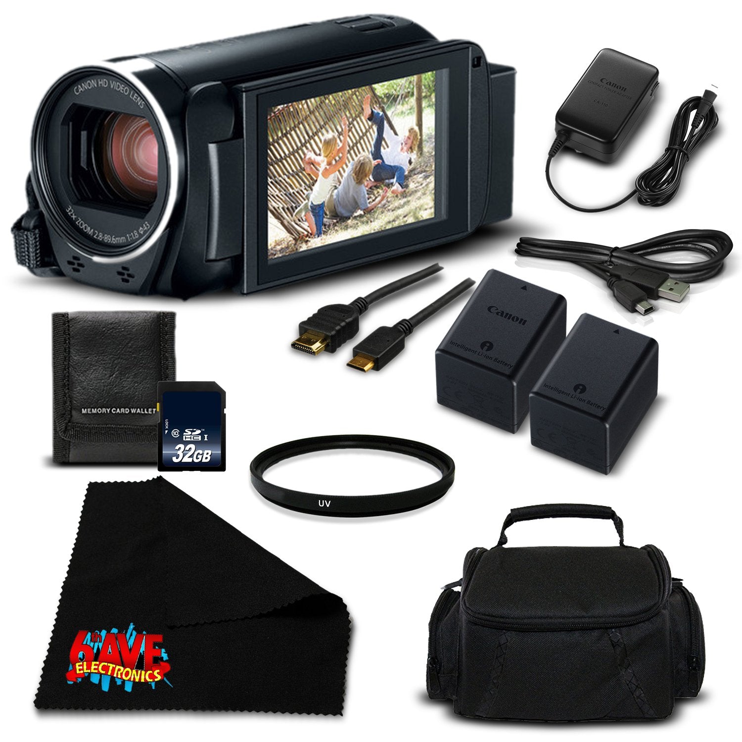 Canon VIXIA HF R800 Camcorder Black Full HD 1080p - Silver Level Bundle