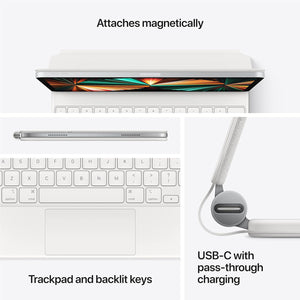 Apple Magic Keyboard: iPad Keyboard and case for iPad Pro 12.9‑inch 3rd, 4th, 5th and 6th Generation , Great Typing Experience, Built-in trackpad, US English - White