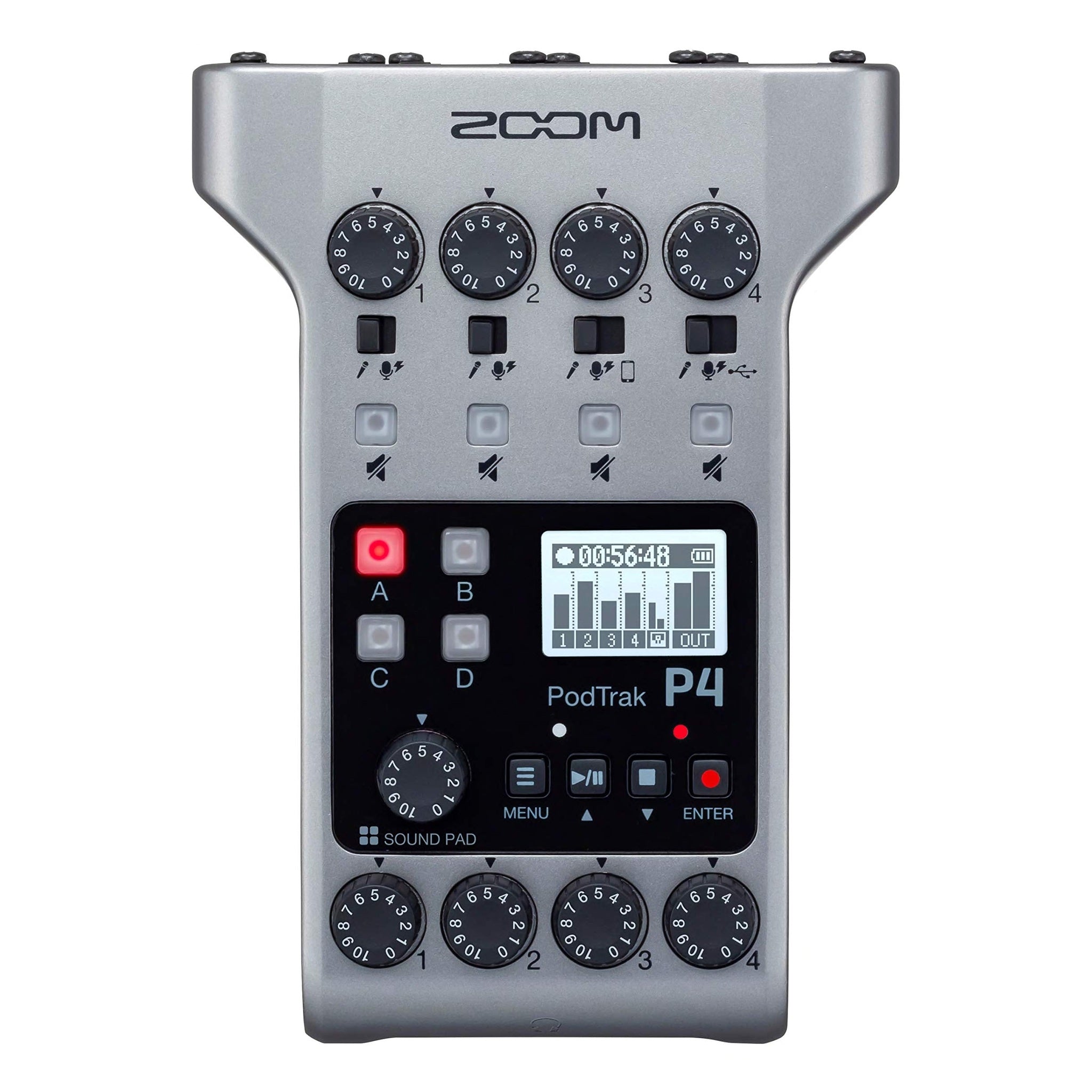Zoom PodTrak P4 Podcast Recorder Zoom