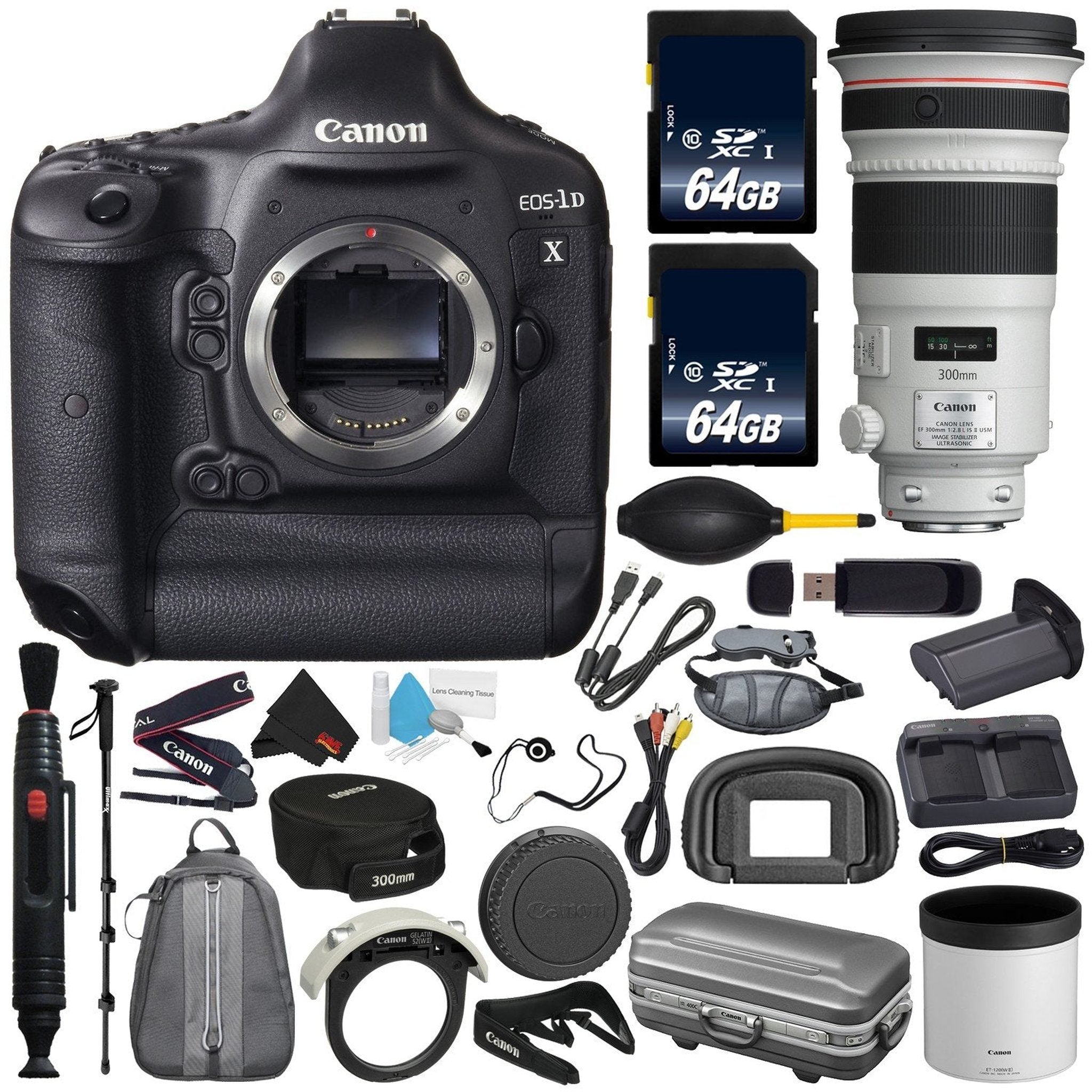 Canon EOS-1D X DSLR Camera International Version No Warranty + Canon EF 300mm f/2.8L is II USM Lens + Canon