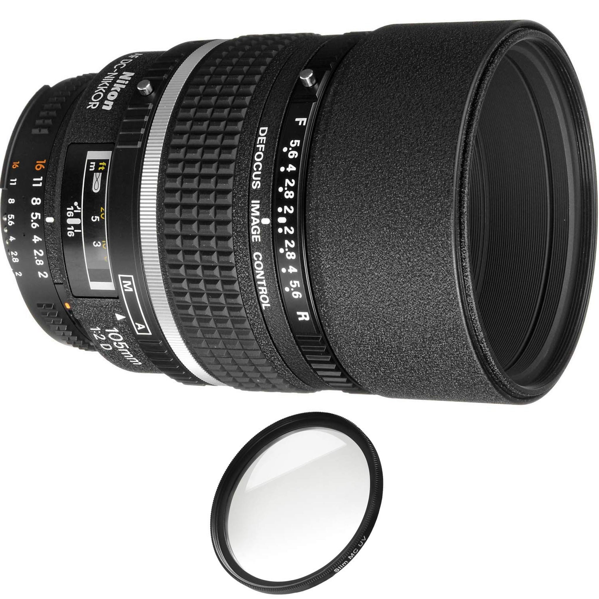 Nikon AF DC-NIKKOR 105mm f/2D Lens with Pro Filter Renewed - Reconditioned Nikon