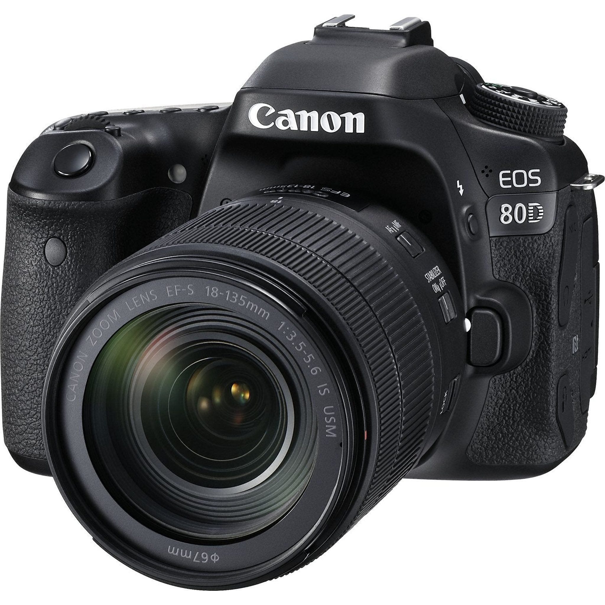 Canon EOS 80D Digital SLR Kit with EF-S 18-135mm f/3.5-5.6 Image Stabilization USM Lens Black - Reconditioned Canon