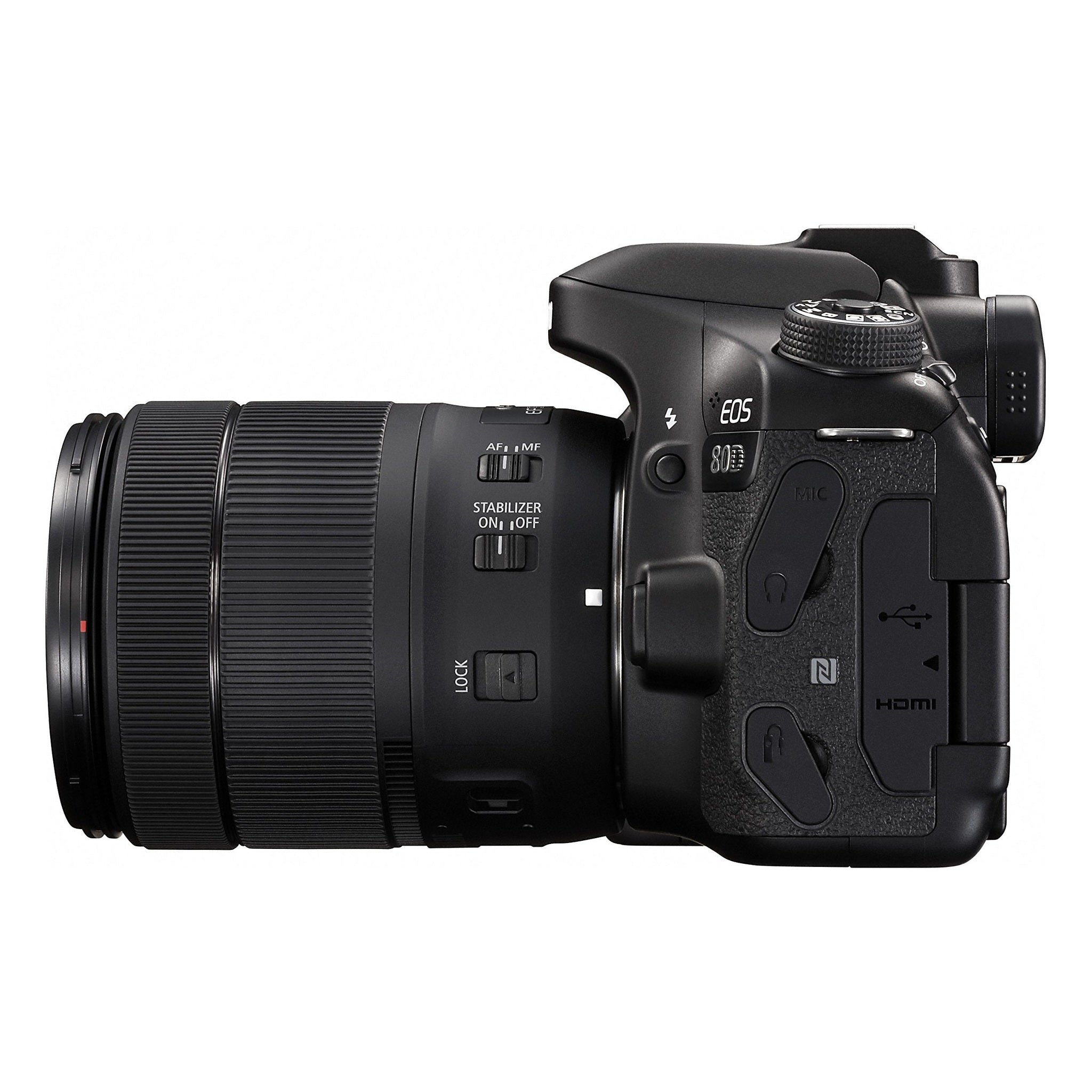 Canon Digital SLR Camera Body EOS 80D and EF-S 18-135mm f/3.5-5.6 Image Stabilization USM Lens with 24.2 Megapixel APS-C CMOS Sensor and Dual Pixel CMOS AF - Black - Used Canon