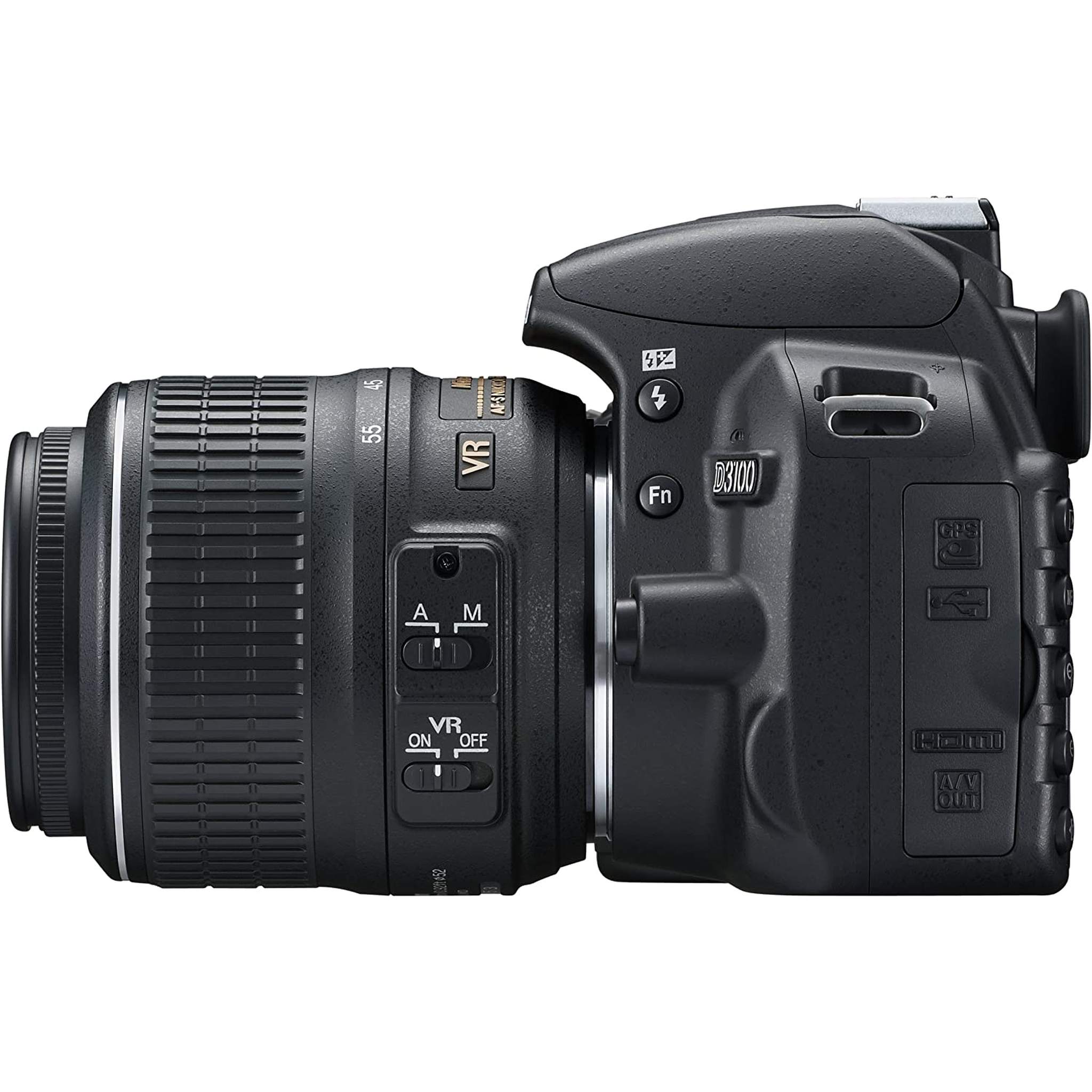 Nikon D3100 14.2MP Digital Camera and 18-55mm f/3.5-5.6G ED VR Lens - Black Nikon