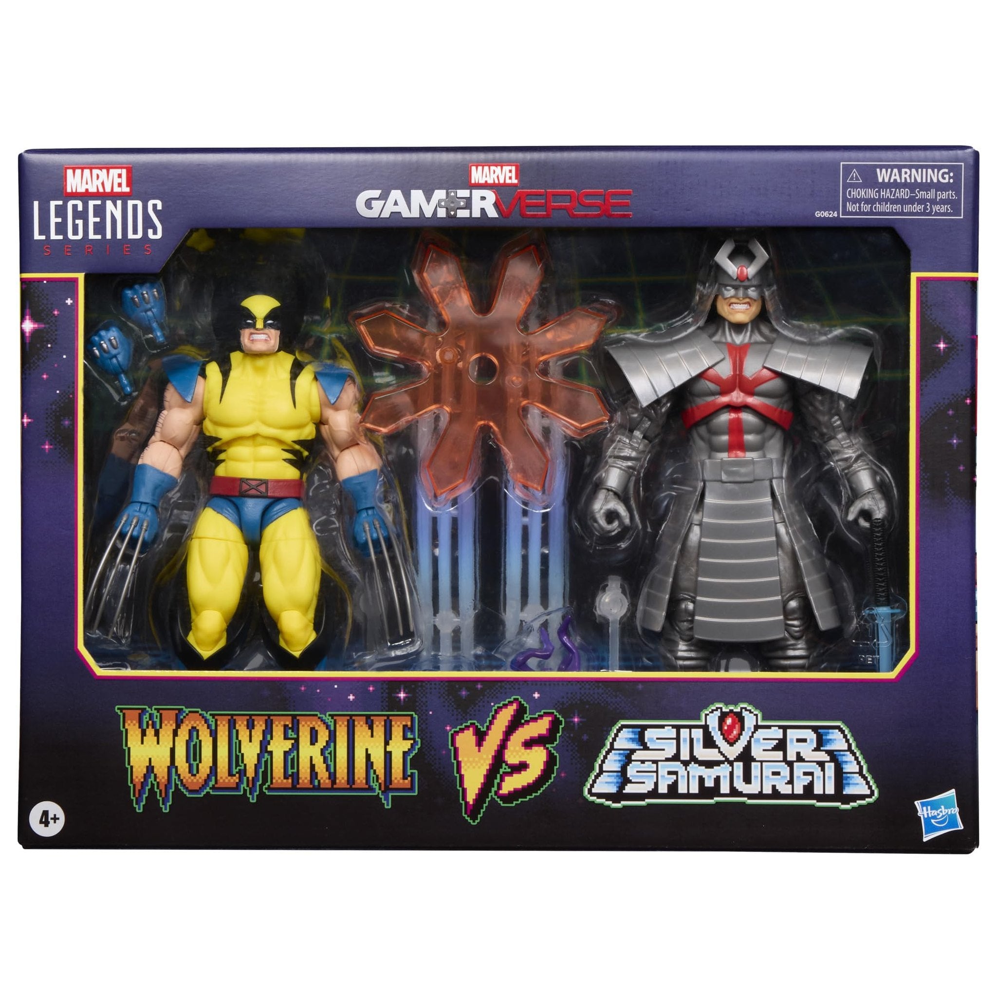 Marvel Legends Series Gamerverse Wolverine vs Marvel's Silver Samurai, Retro Video Game -Inspired Collectible 6-Inch Action Figures