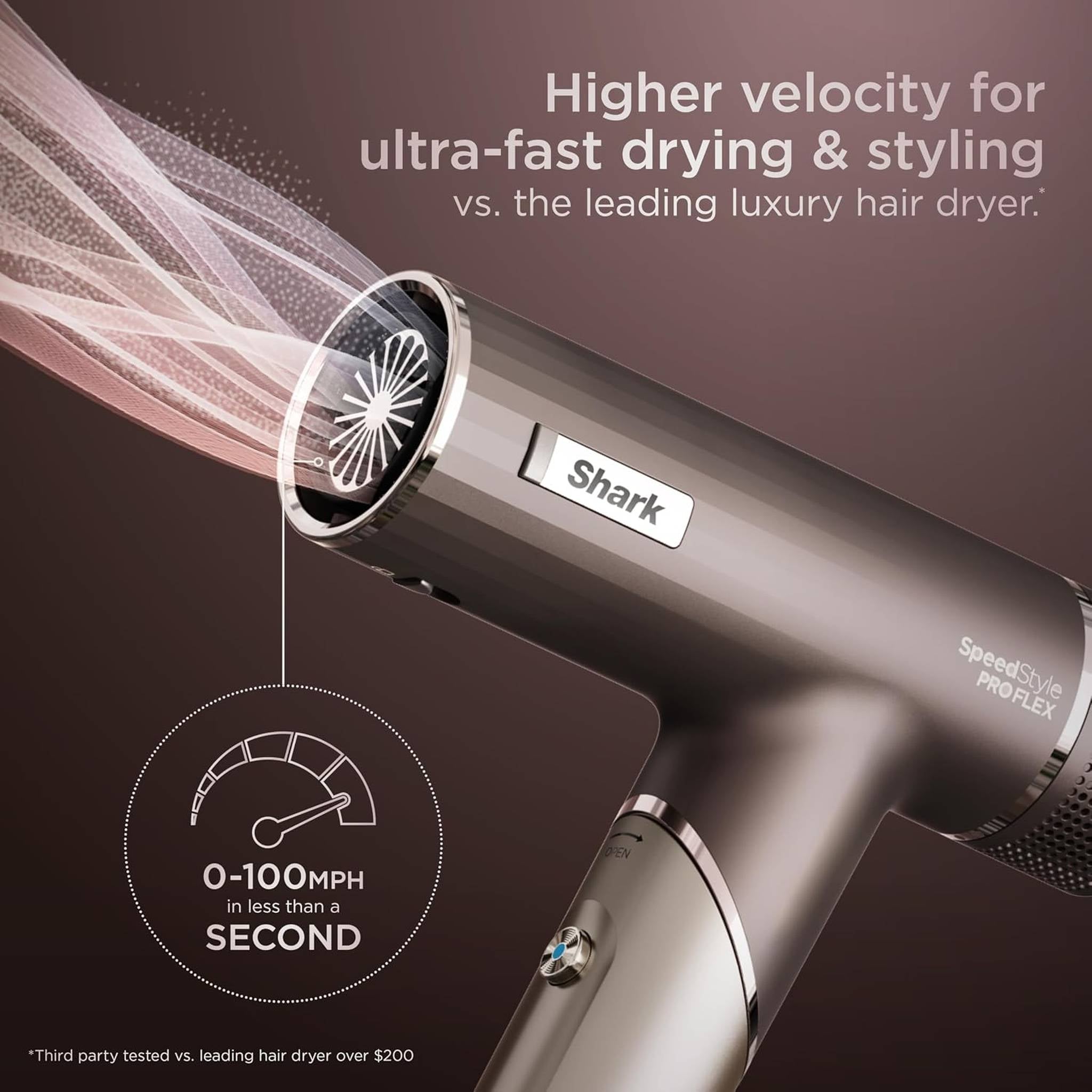 Shark SpeedStyle Pro Flex High-Velocity Dryer, Scalp Shield, HD542 - Reconditioned