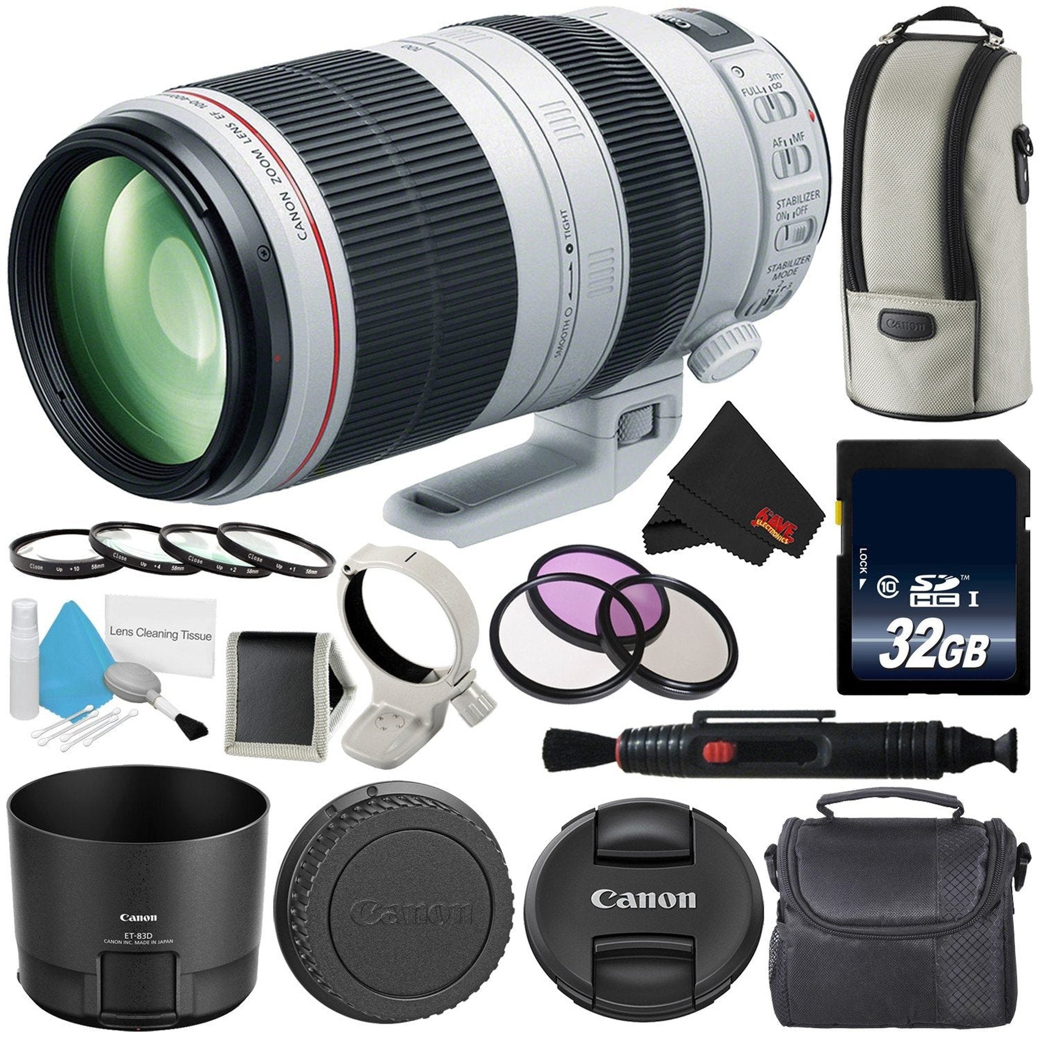 Canon EF 100-400mm f/4.5-5.6L is II USM Lens International Version Professional Bundle - Used Canon