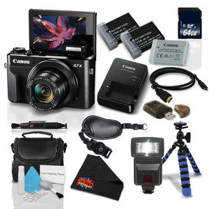 Canon PowerShot G7 X Mark II Digital Camera w/1 Inch CMOS Sensor and Tilt LCD Screen Touchscreen- Deluxe Bundle 1066C00