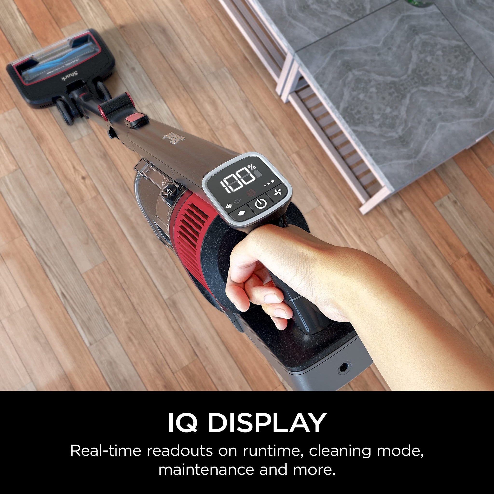 Shark Cordless Vertex Pro Lightweight Cordless Stick Vacuum with DuoClean PowerFins, HEPA Fitler, Anti-Allergen Complete Seal, LED Headlights, For Carpets & Hardfloors, Red, IZ662H Shark