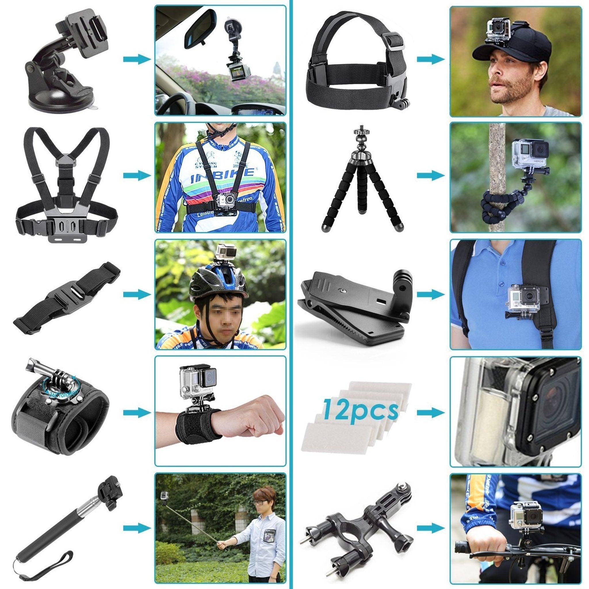 GoPro HERO8 Black Digital Action Camera - With 128GB Card 50 Piece Accessory Kit - All You need Bundle - Used GoPro