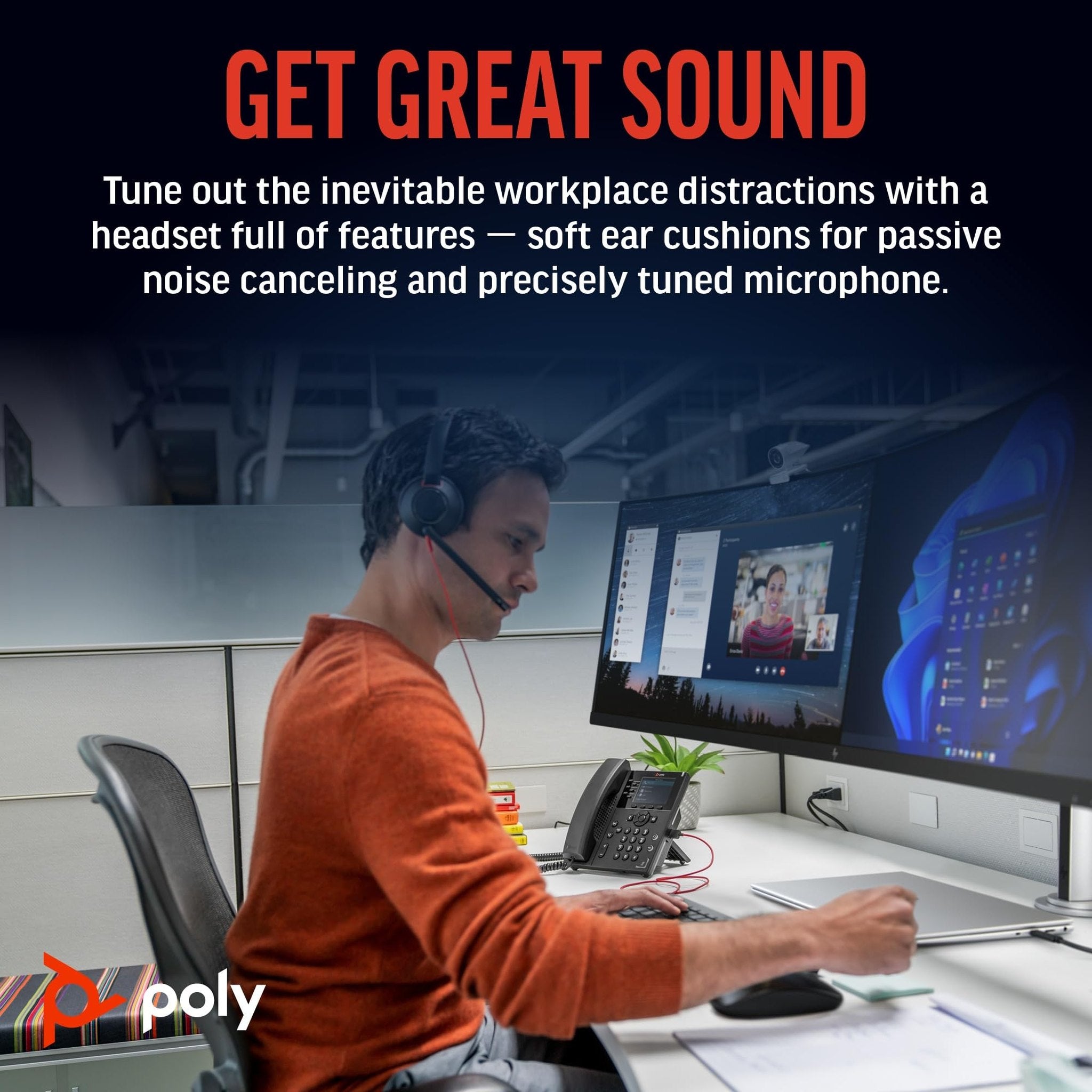 Plantronics Poly Blackwire 5220 Stereo USB-C Headset +3.5mm Plug +USB-C/A Adapter Plantronics