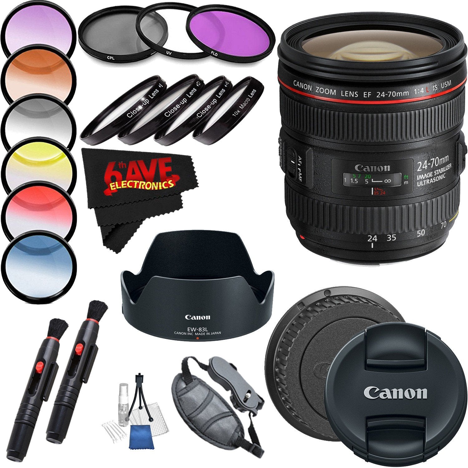 Canon EF 24-70mm f/4L is USM Lens International Version Professional Accessory Combo