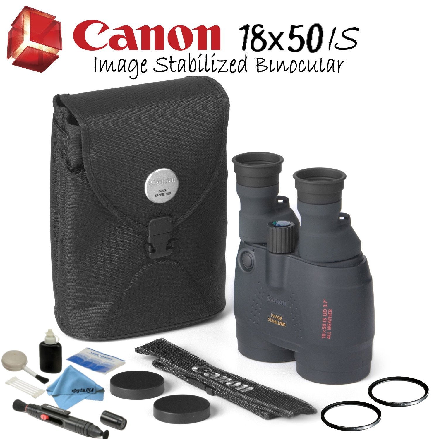Canon 18x50 is Image Stabilized Binocular Starters Bundle