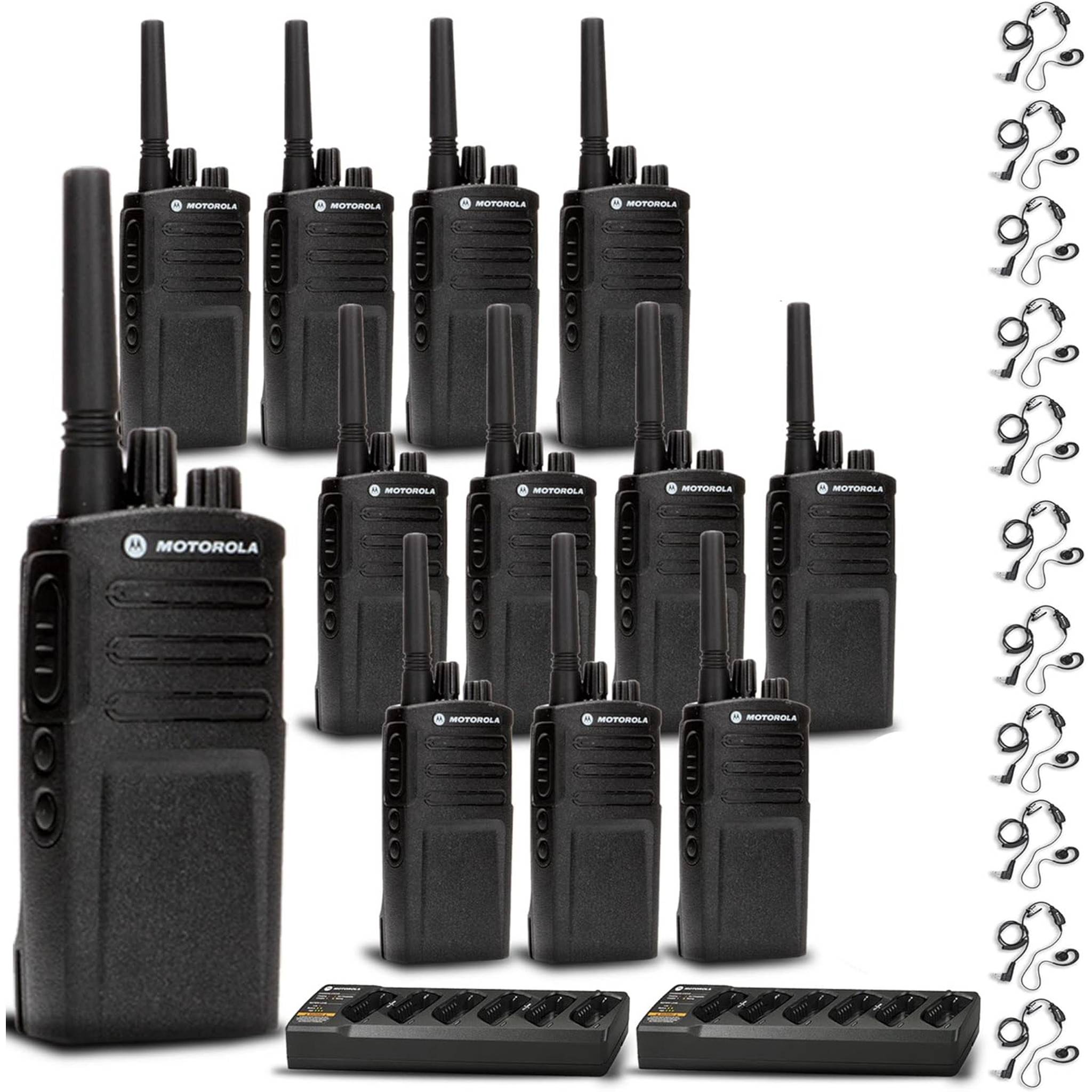 2 x Motorola Charger + 12 x Motorola RMV2080 Radio + Motorola Earpiece + More