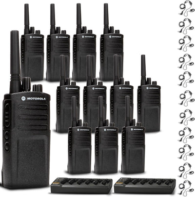 2 x Motorola Charger + 12 x Motorola RMV2080 Radio + Motorola Earpiece + More