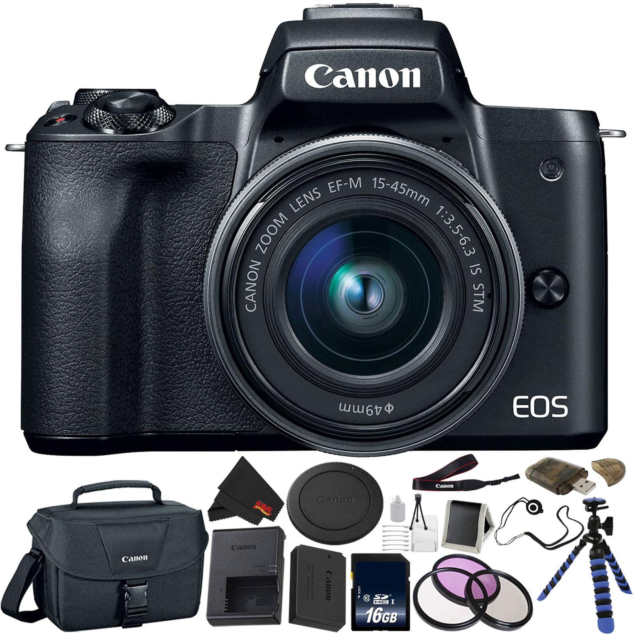 Canon EOS M50 Mirrorless Digital Camera with 15-45mm Lens Deluxe Bundle 02 Canon