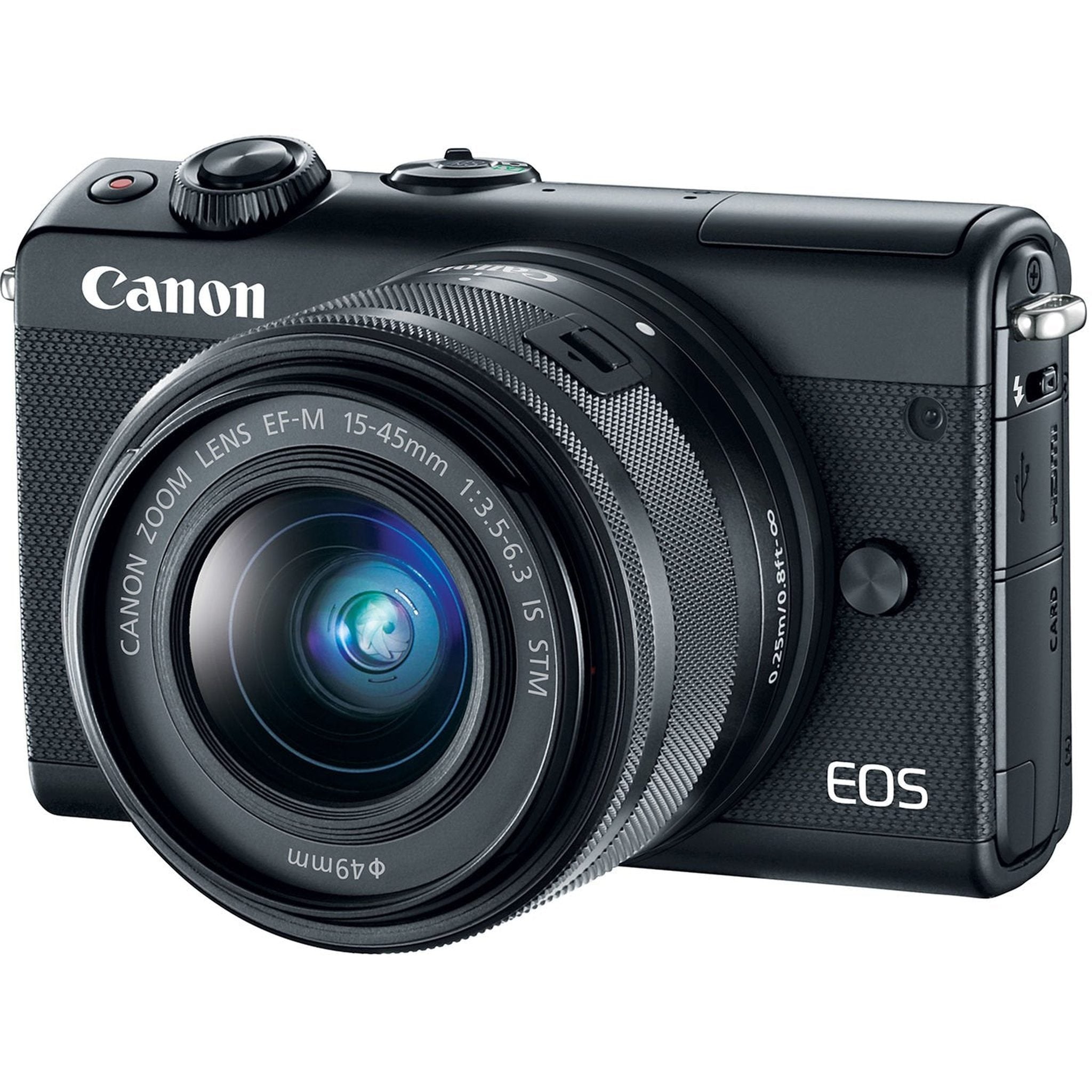 Canon EOS M100 Mirrorless Digital Camera with 15-45mm Lens Black 2209C011 International Version - Essential Bundle
