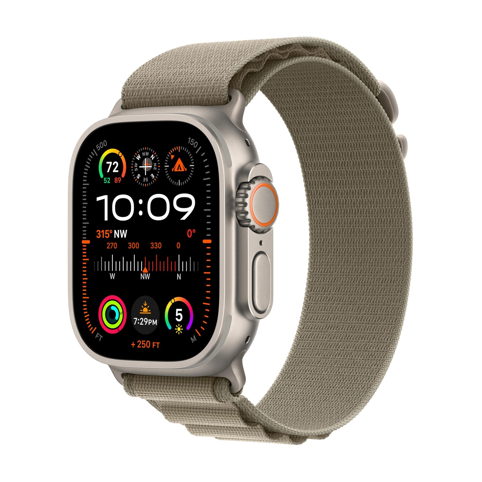 Apple Watch Ultra 2 GPS + Cellular 49mm Smartwatch with Rugged Titanium Case & Olive Alpine Loop Small. Fitness Tracker, Precision GPS, Action Button, Extra-Long Battery Life, Carbon Neutral Apple