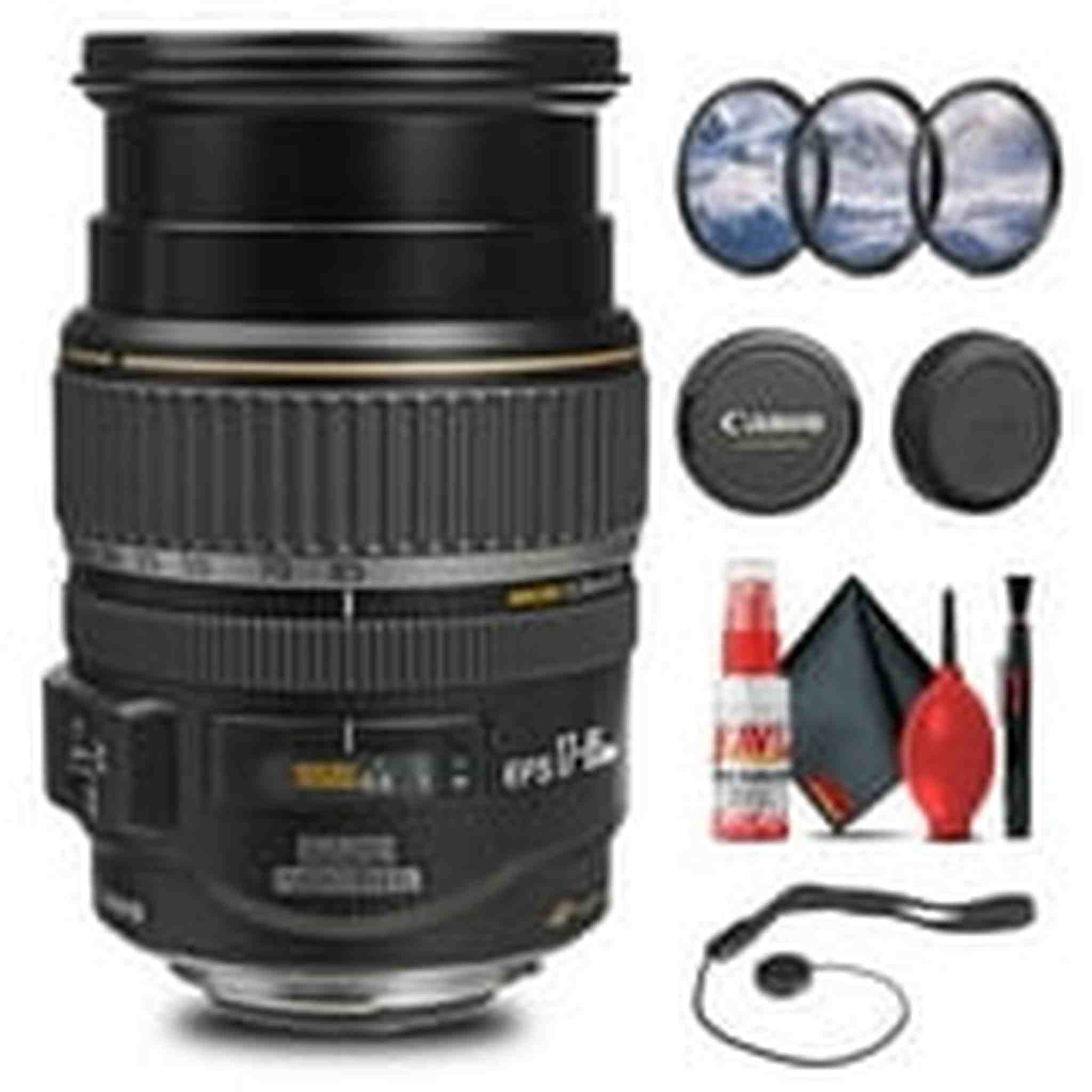 Canon EF-S 17-85mm f/4-5.6 IS USM Lens with Filter kit + Cleaning Kit + More Canon