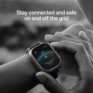 Apple Watch Ultra 3 GPS + Cellular 49mm Running & Multisport Smartwatch w/Rugged Titanium Case w/Black/Charcoal Trail Loop - M/L. Satellite Communications, Advanced Health & Fitness Tracking