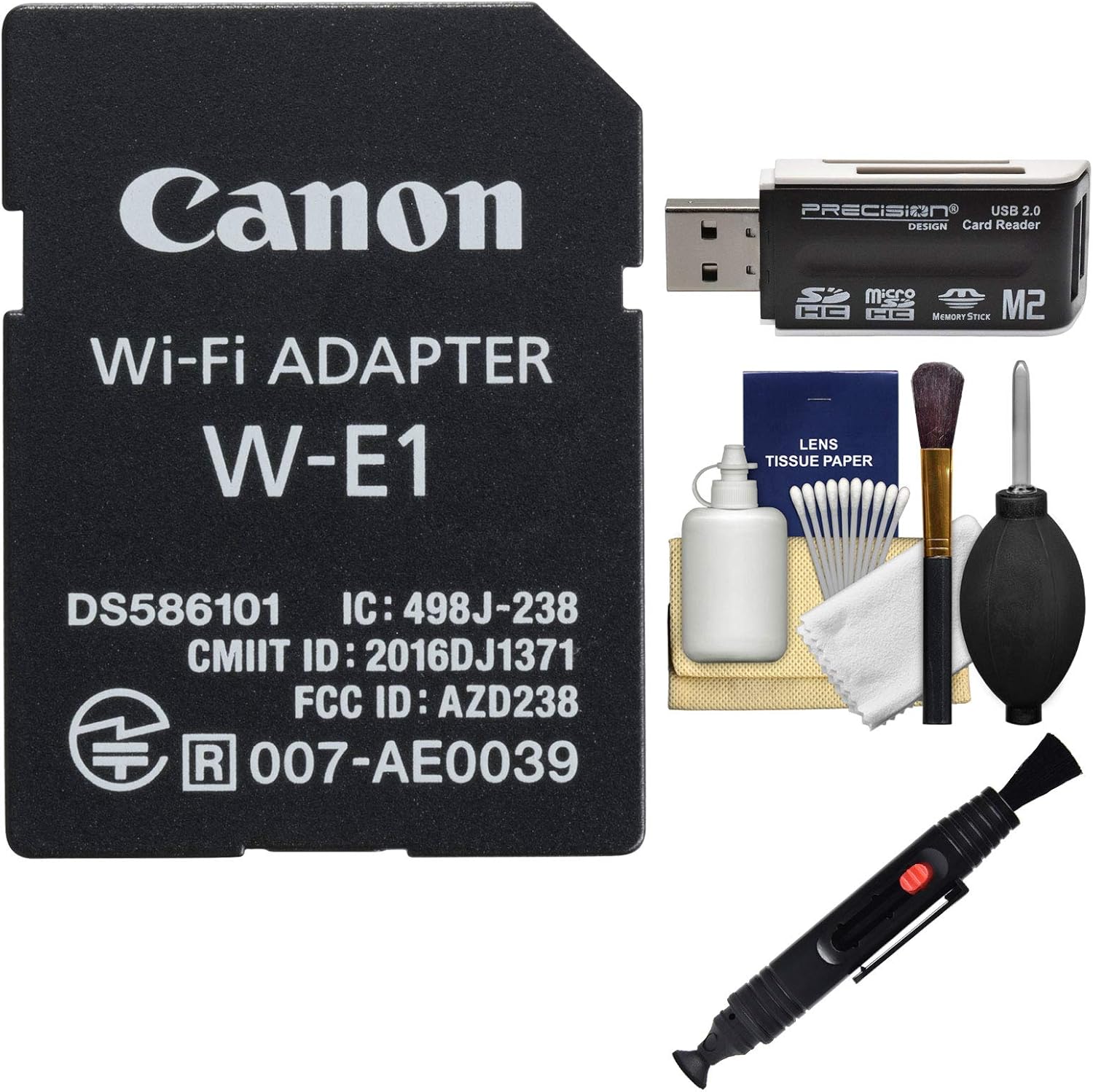Canon W-E1 Wi-Fi Mobile Adapter Bundle for EOS 7D Mark II, 5DS, 5DS R Cameras