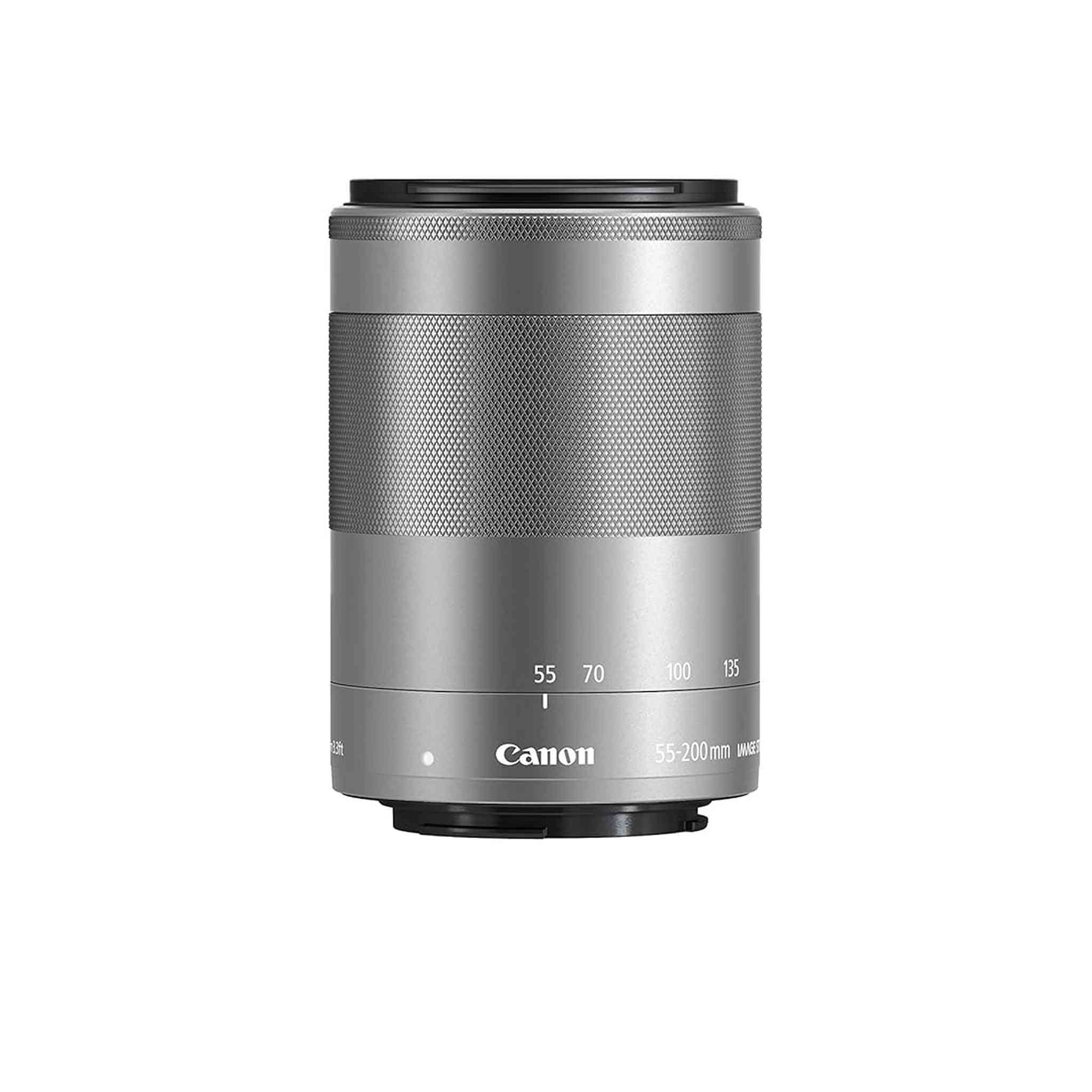 Canon EF-M 55-200mm f/4.5-6.3 Image Stabilization STM Zoom Lens Silver Renewed - Reconditioned Canon