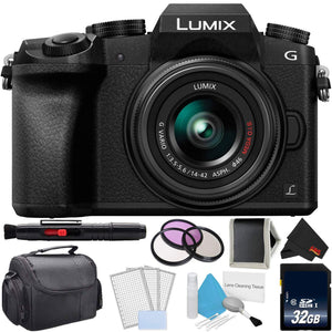 Panasonic Lumix DMC-G7 Mirrorless Digital Camera with 14-42mm Lens - Bundle with 32GB Memory Card, Professional Filter K Panasonic