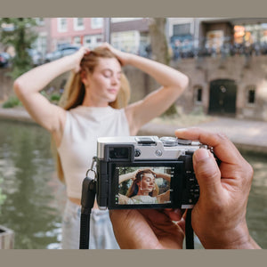 OM SYSTEM Pen Body Silver Mirrorless Camera Compact Weather-Sealed Creative Profile 4K Video AI Autofocus Image Stabilization for Everyday and Travel Photography.