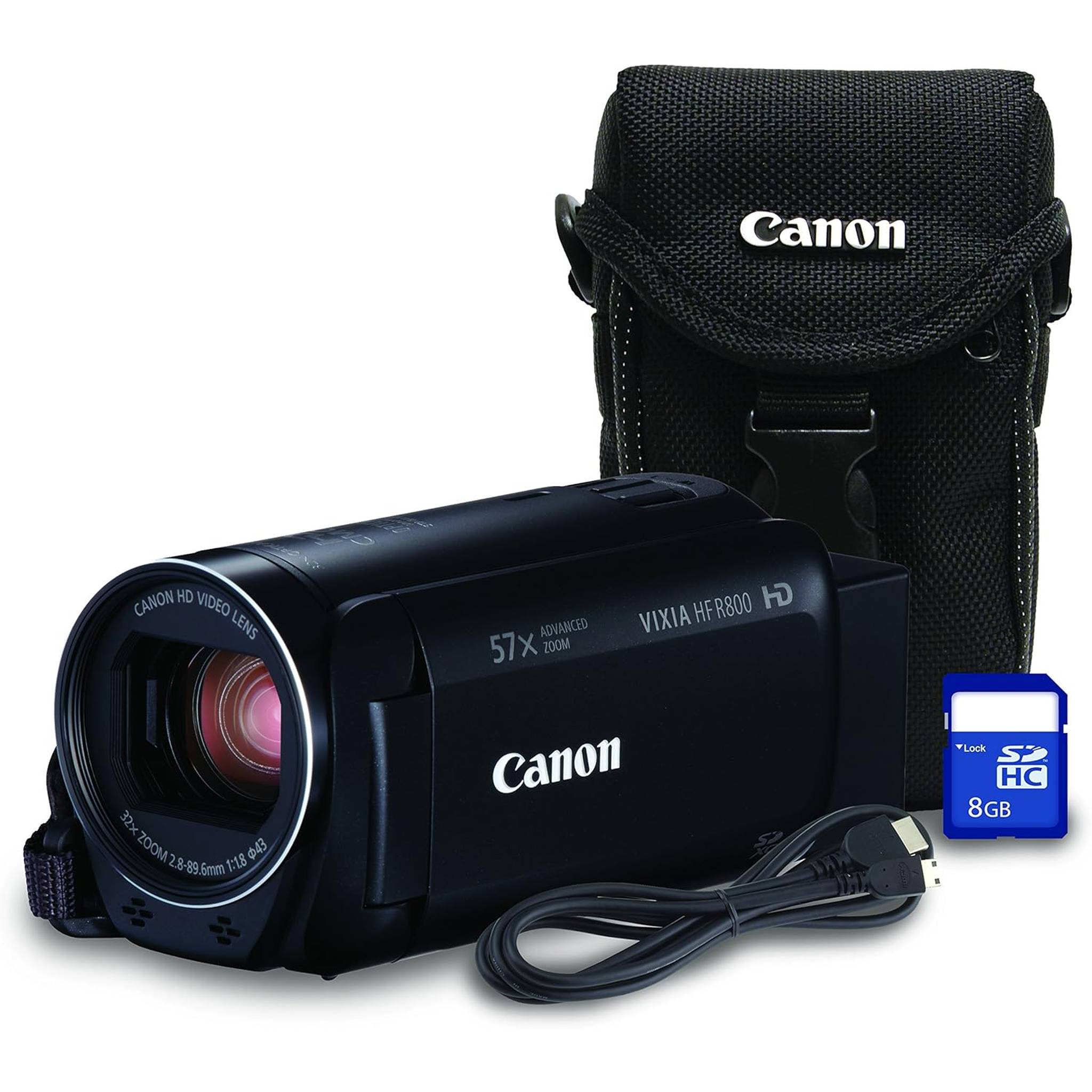 Canon HF R800 Bundle HD Recording Portable Traditional Video Camera With case and Card - Used