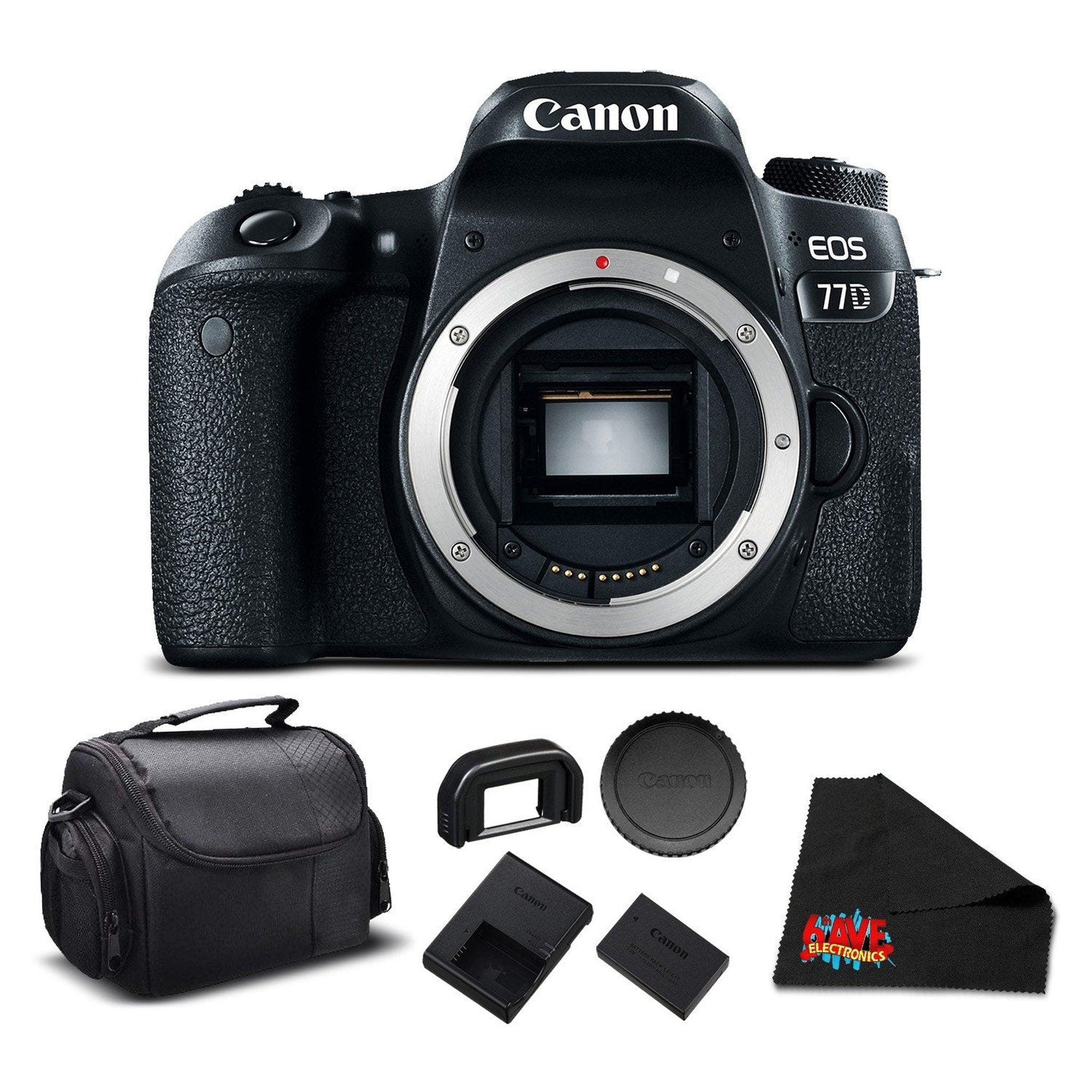 Canon EOS 77D DSLR Camera Body Only 24.2 MP CMOS - Essential Bundle - International Version Canon