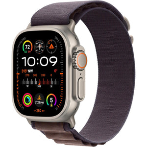Apple Watch Ultra 2 GPS + Cellular 49mm Smartwatch with Rugged Titanium Case & Indigo Alpine Loop Large. Carbon Neutral Apple
