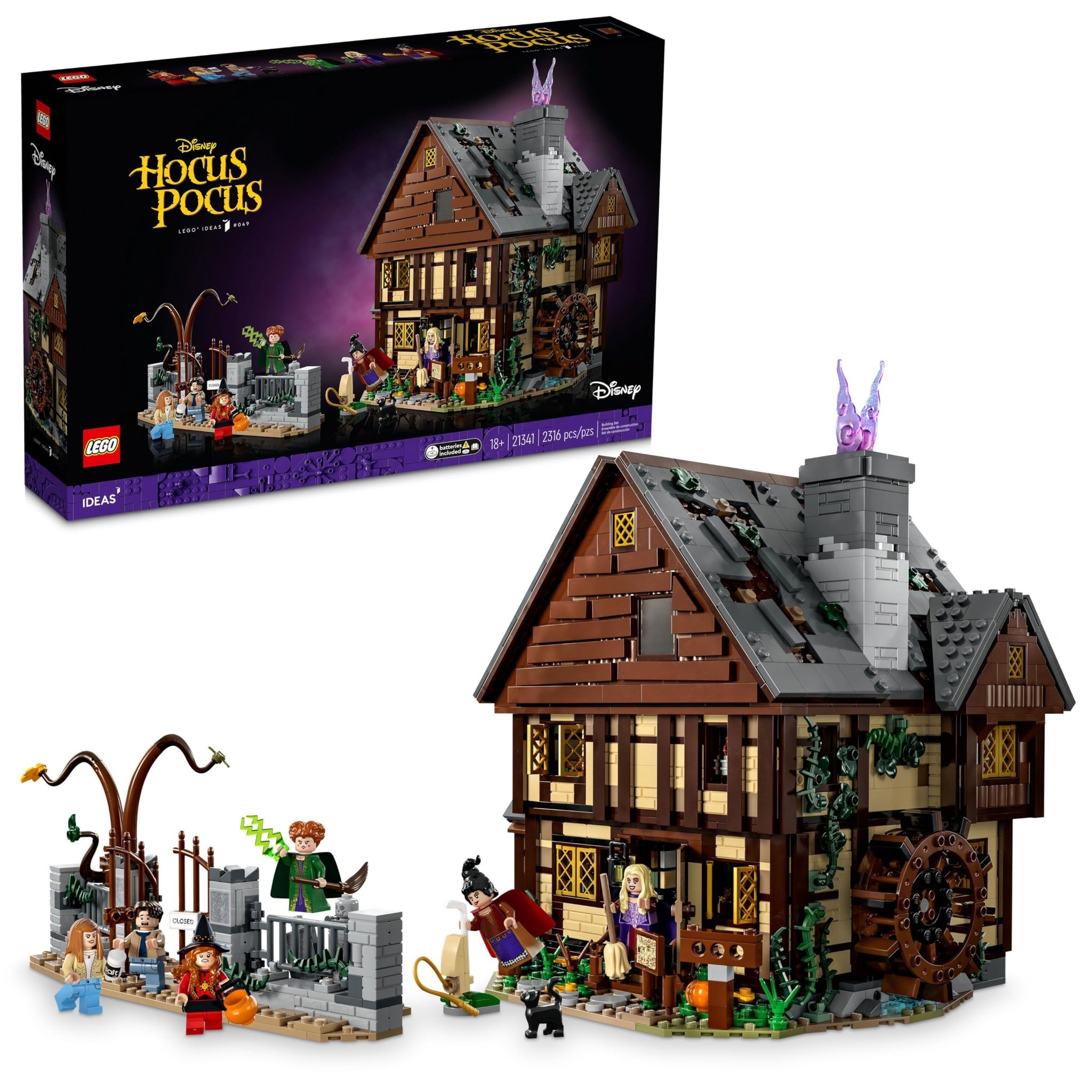 LEGO Ideas Hocus Pocus The Sanderson Sister's Cottage - Building Set for Adults, Men & Women, Age 18+ - Unique Gift for Fans W/Sister Minifigures - 21341