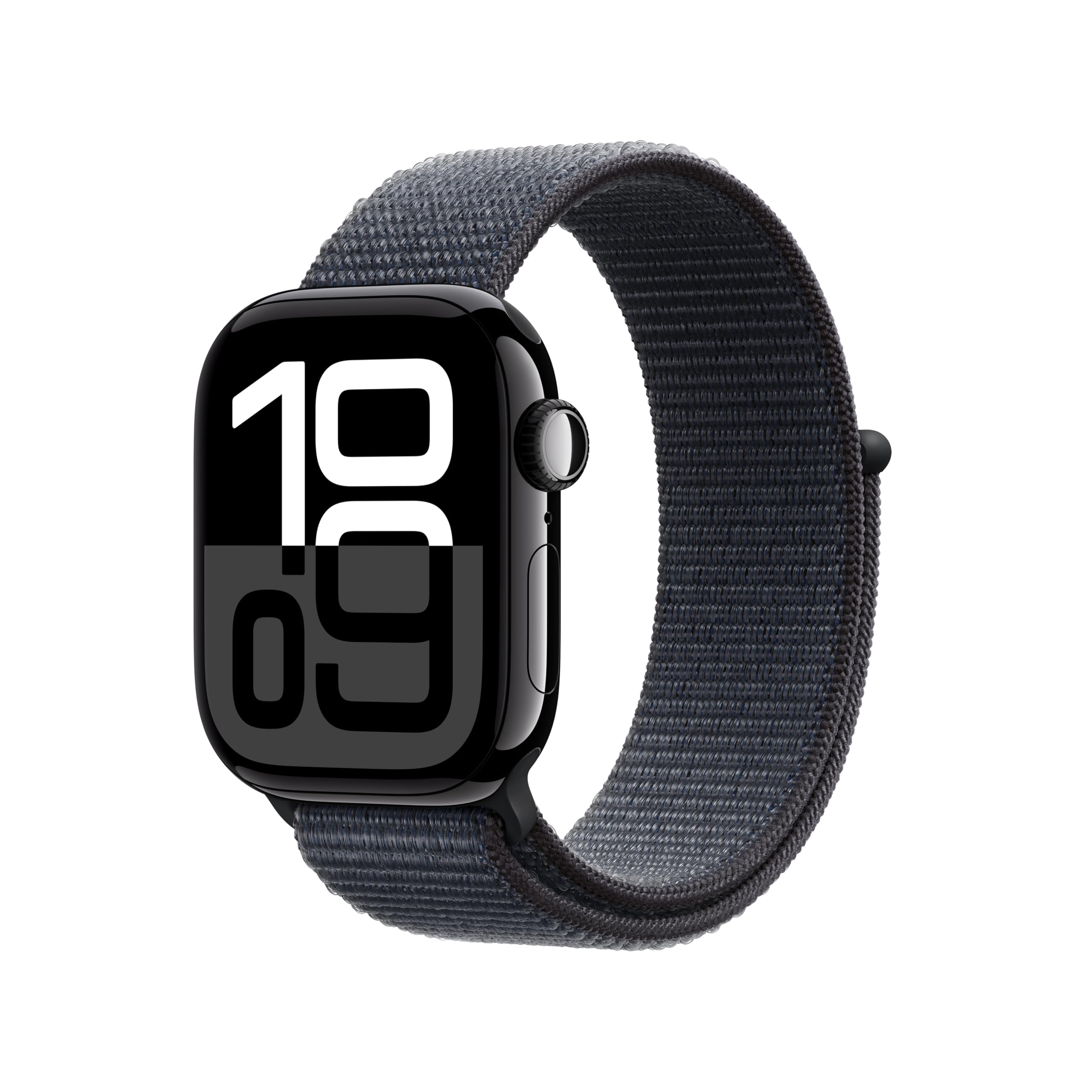 Apple Watch Series 10 GPS 42mm case Smartwatch with Jet Black Aluminium Case with Ink Sport Loop. Fitness Tracker, ECG App, Always-On Retina Display, Carbon Neutral