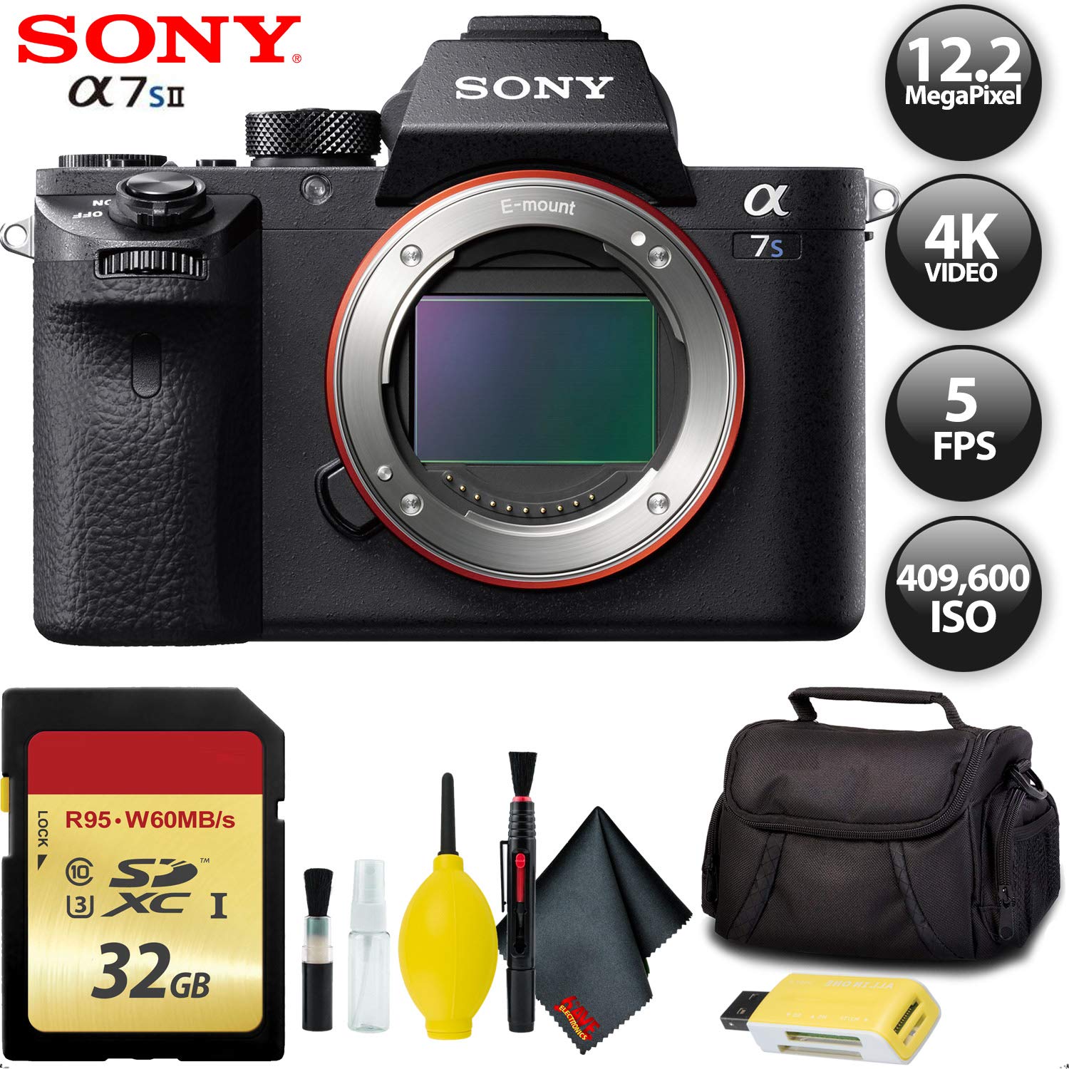 Sony?Alpha a7S II Mirrorless Digital Camera International Model + 32GB Memory Card Base Kit with Accessories