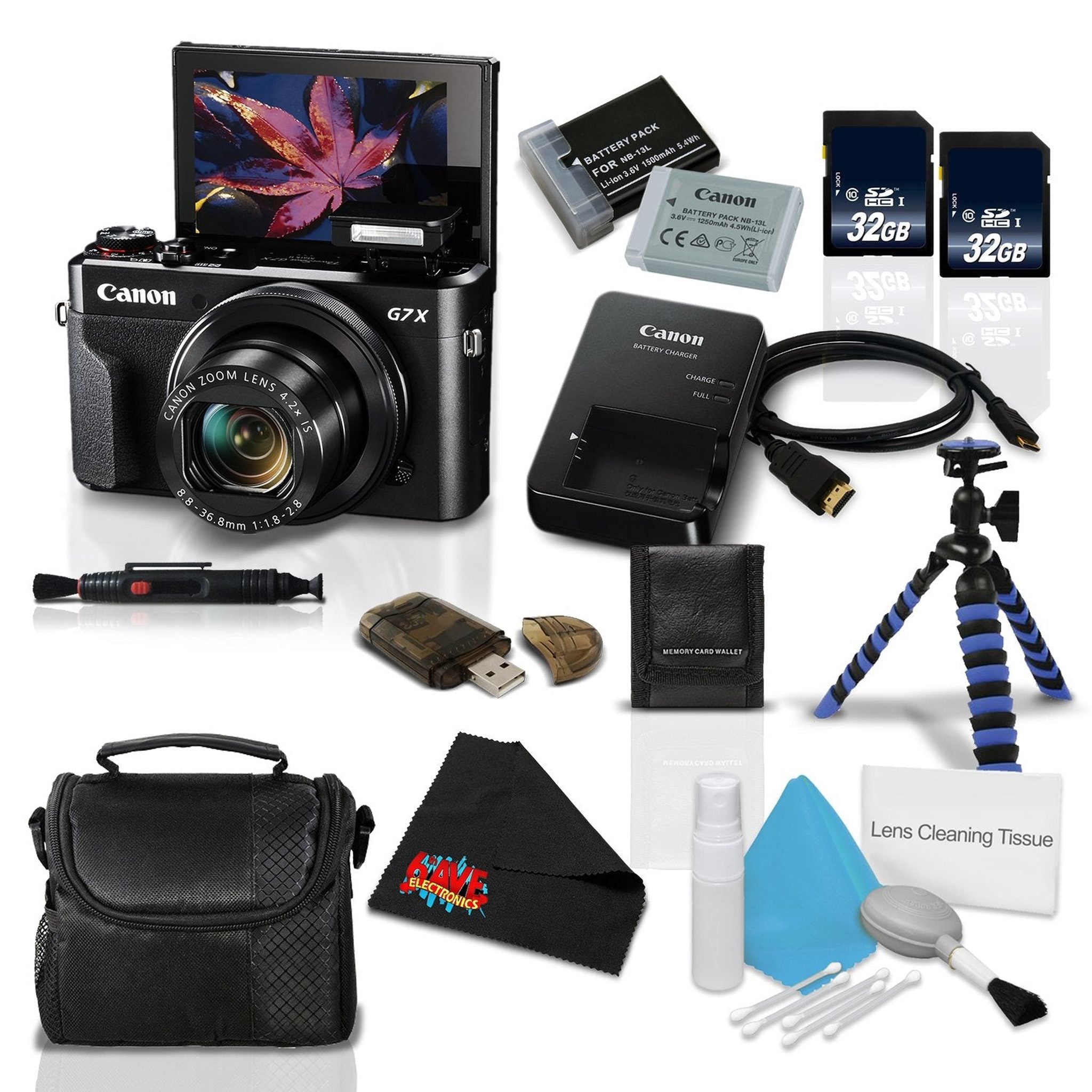 Canon PowerShot G7 X Mark II Digital Camera w/1 Inch CMOS Sensor and Tilt LCD Screen Touchscreen- Professional Bundle 1066C001