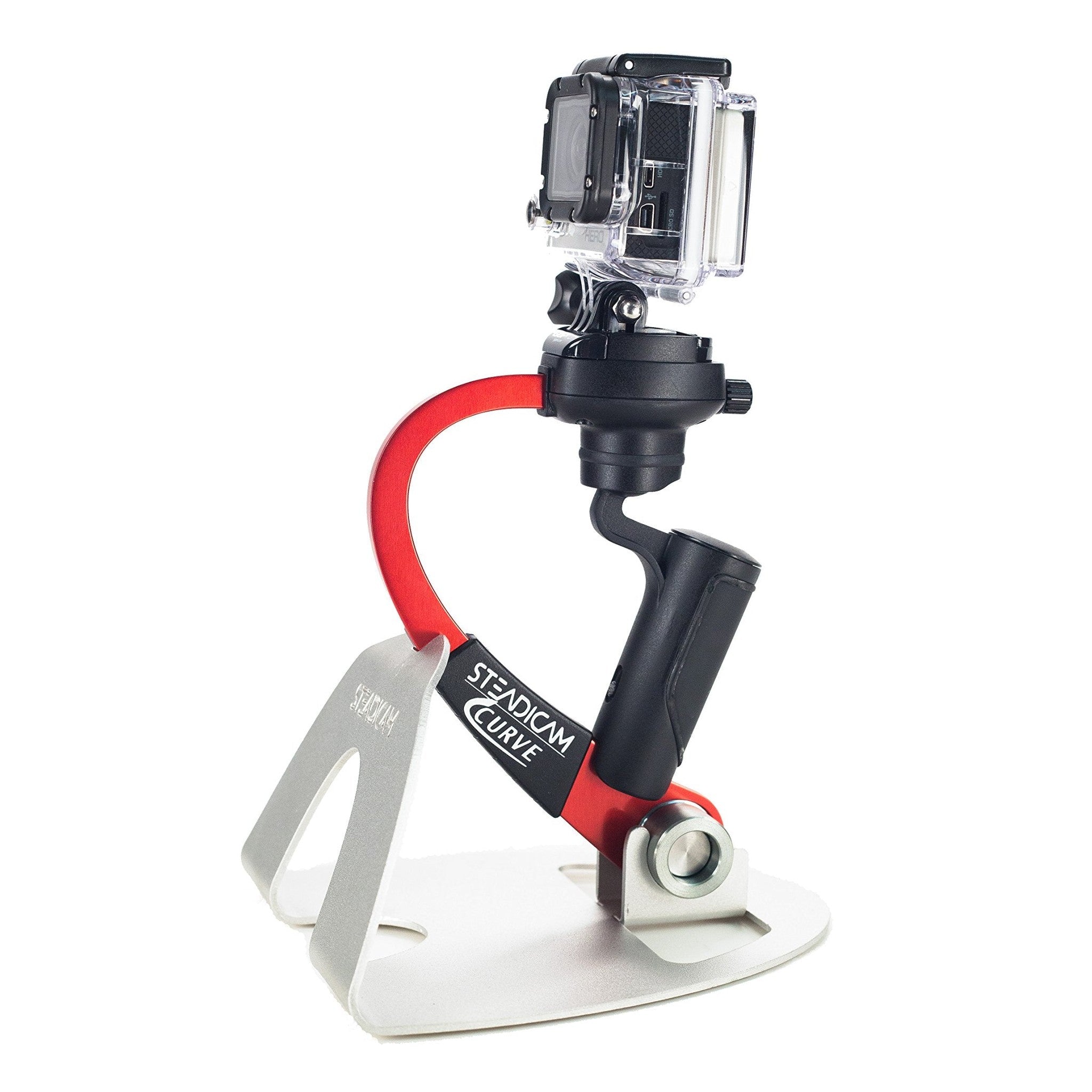 Steadicam CURVE-BK Handheld Video Stabilizer and grip for GoPro Hero Cameras 3, 4 Black & Hero 5 (Red)